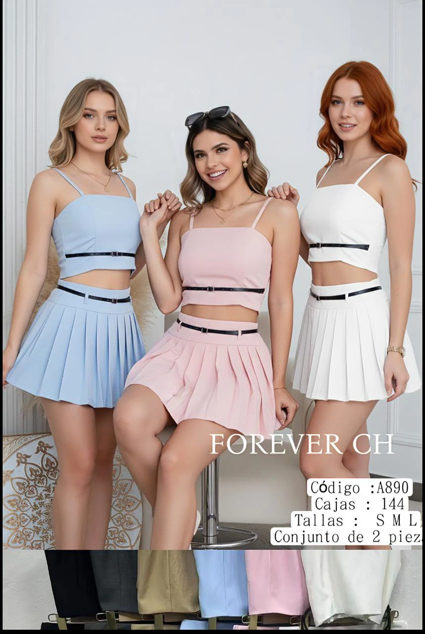 Conjunto de falda y top-A890