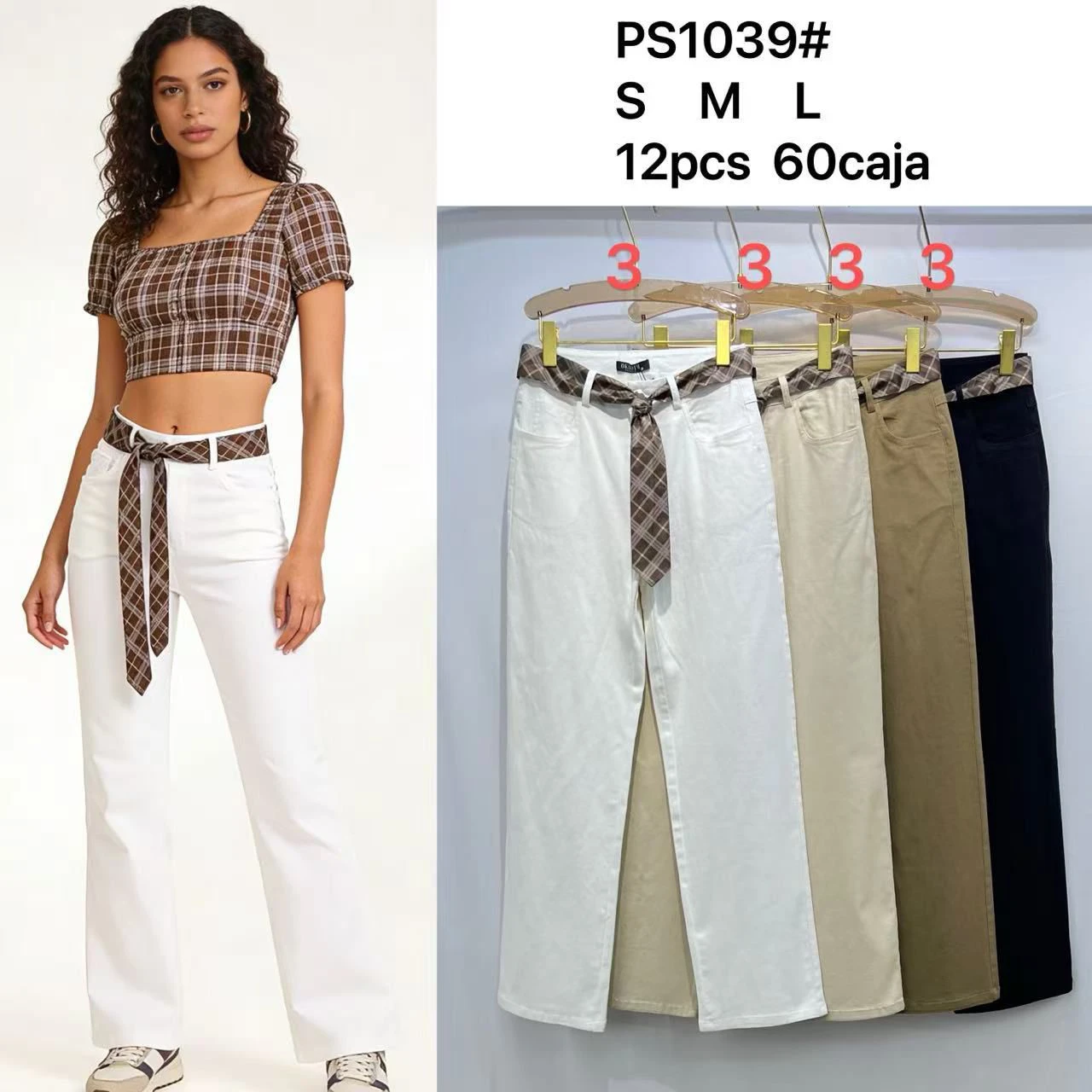 Pantalones de Corte Recto-PS1039