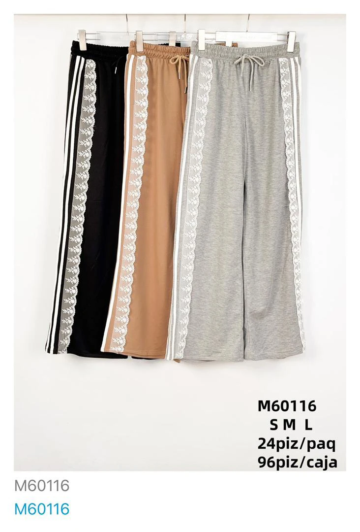 Pantalón deportivo con encaje-M60116
