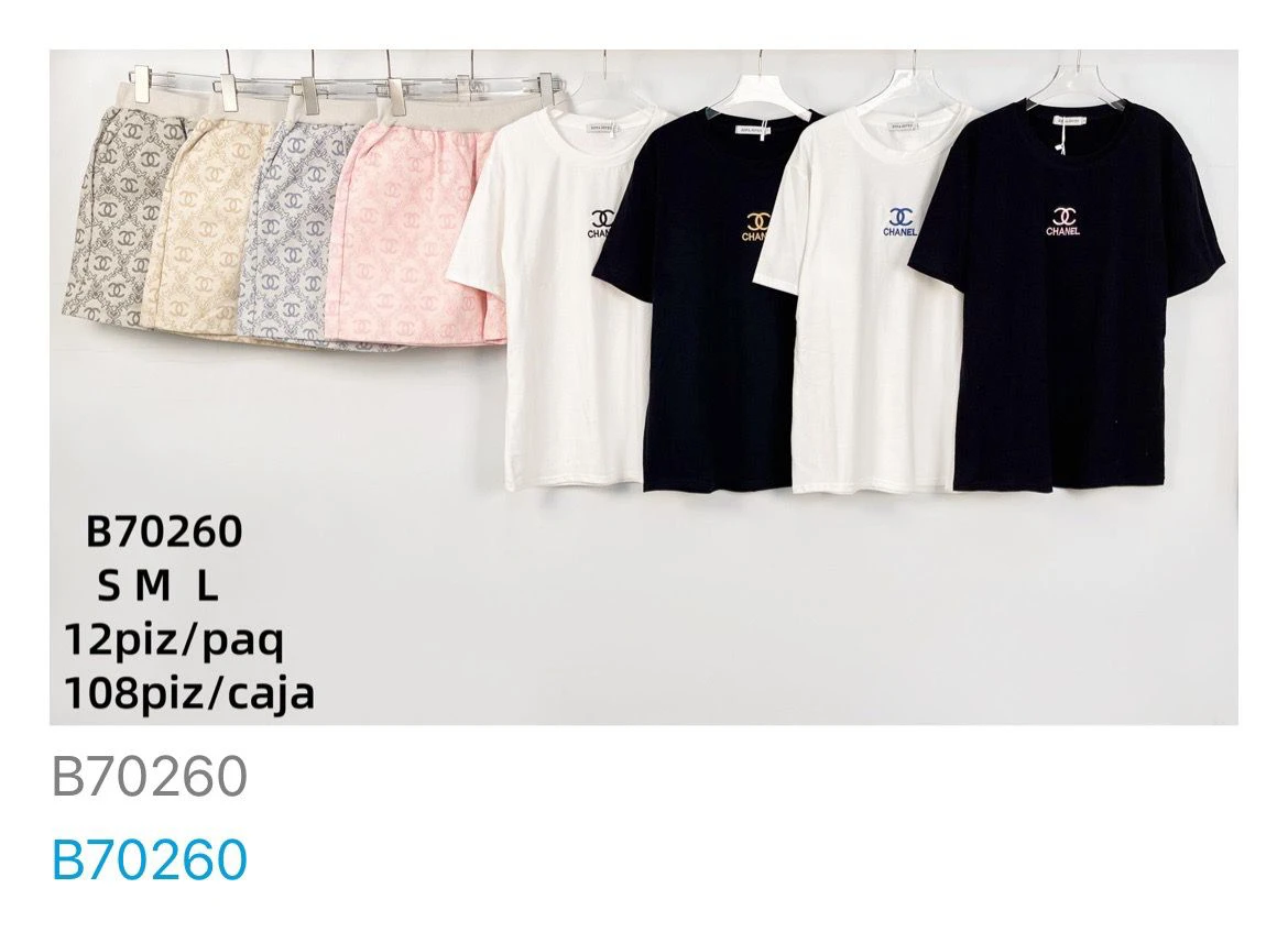 Conjunto de pijama de shorts y camiseta-B70260
