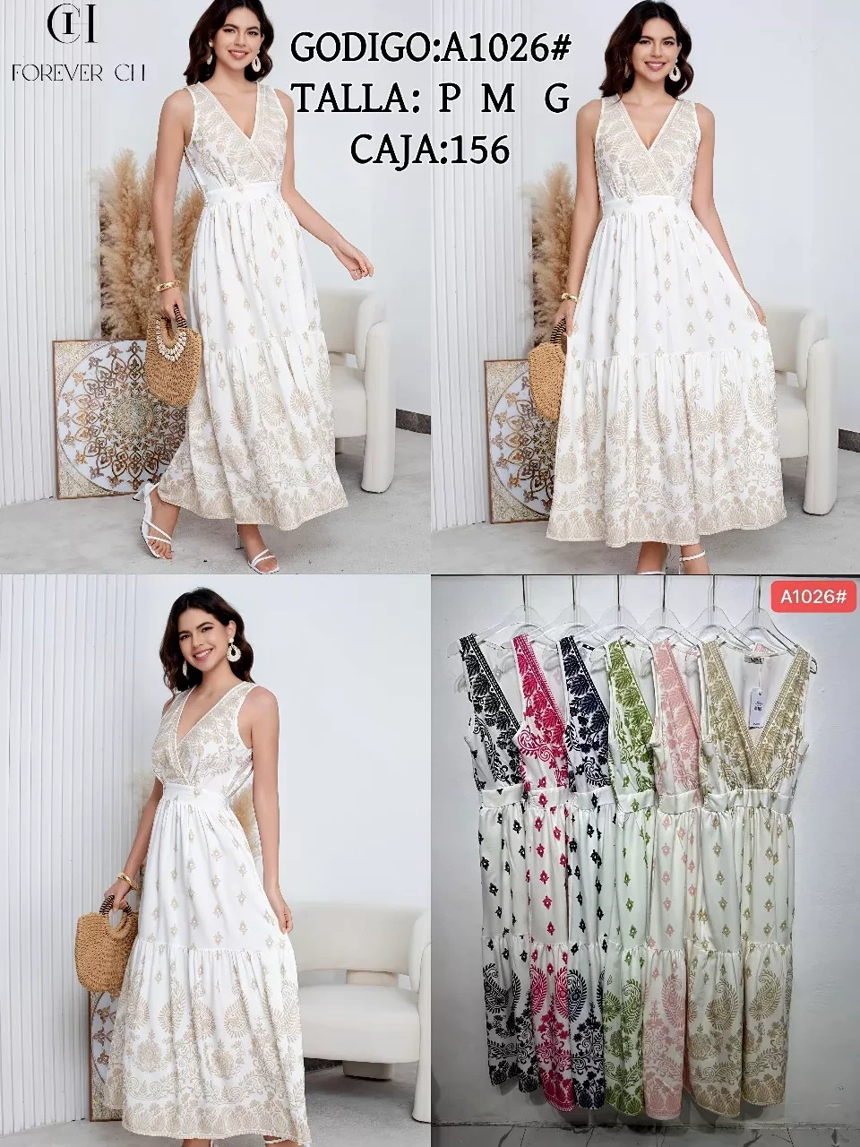 Vestido Estampado con Vuelo-A1026