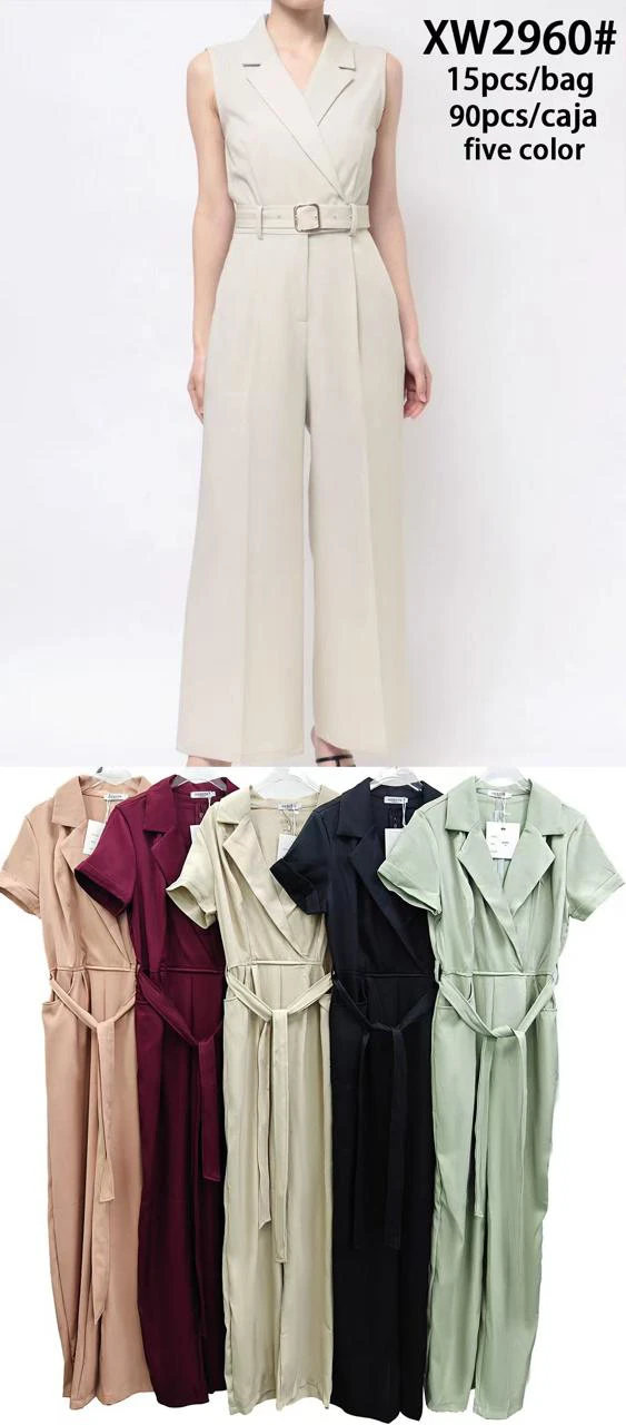 Jumpsuit con cinturón Elegante-XW2960