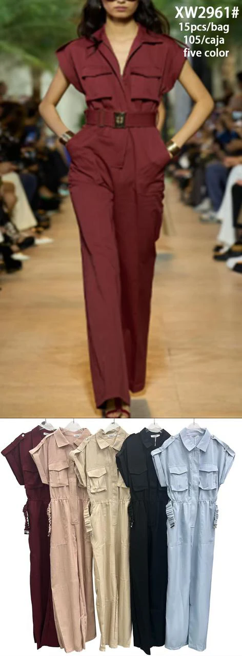 Jumpsuit con cinturón-XW2961