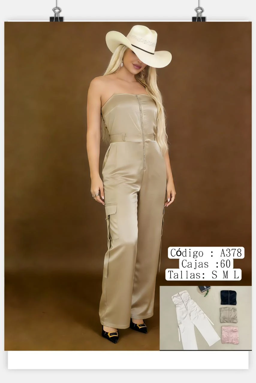 Jumpsuit Cargo Strapless-A378
