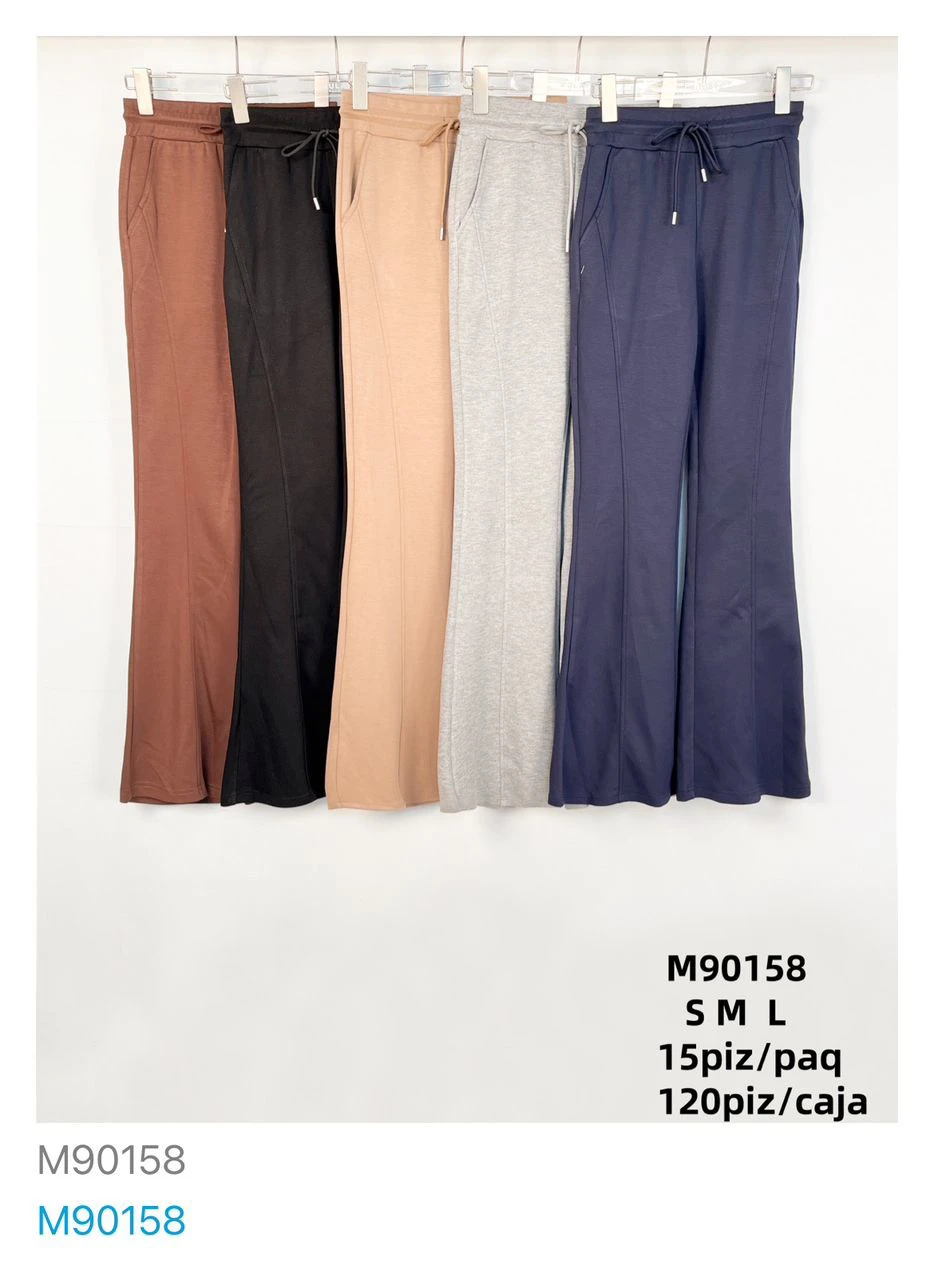 Pantalón acampanado con cordón-M90158