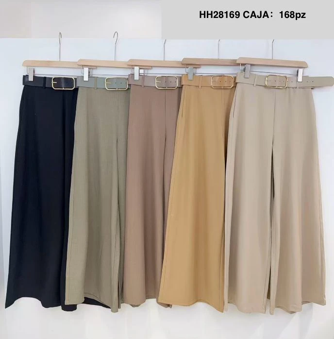 Pantalones Palazzo con Cinturón-HH28169