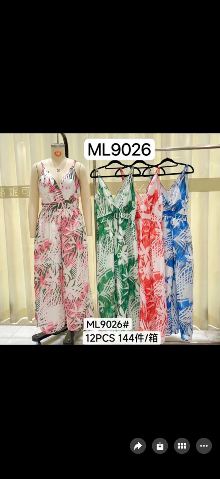 Jumpsuit estampado de mujer con tirantes-ML9026