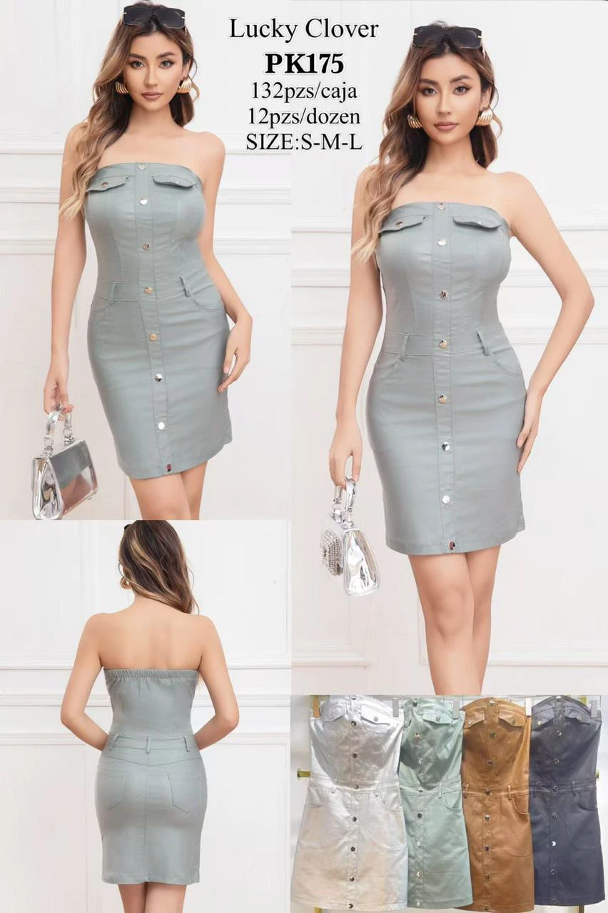 Vestido tubo con botones-PK175