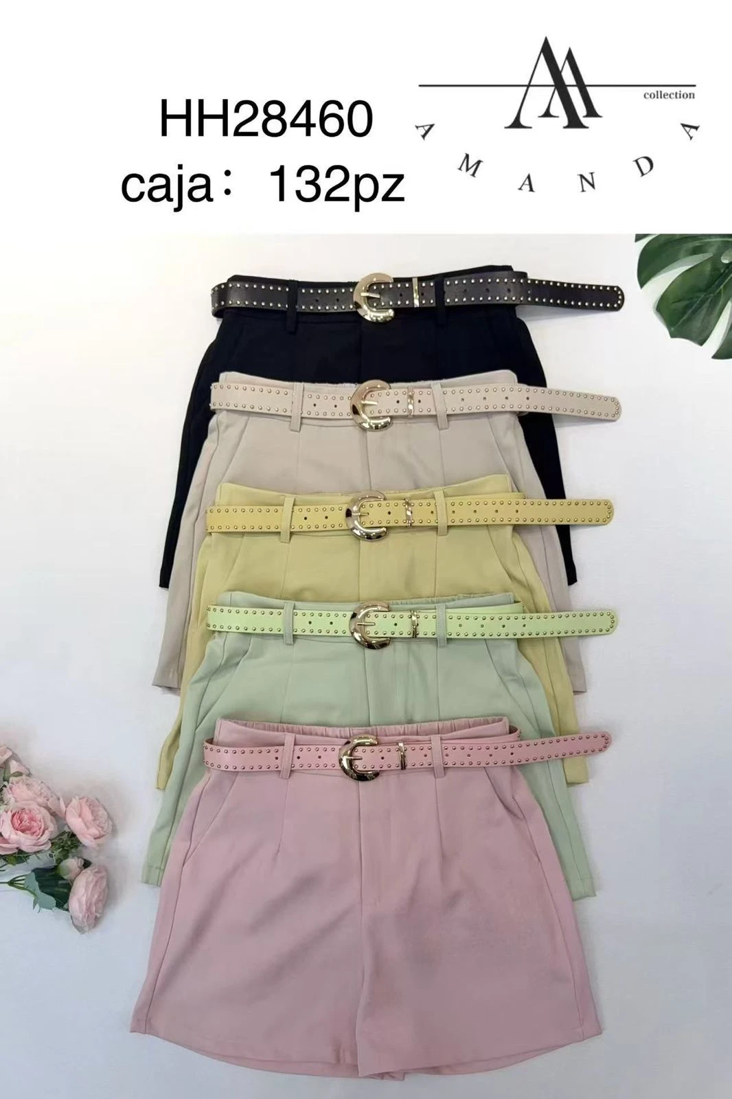 Shorts con cinturón-HH28460