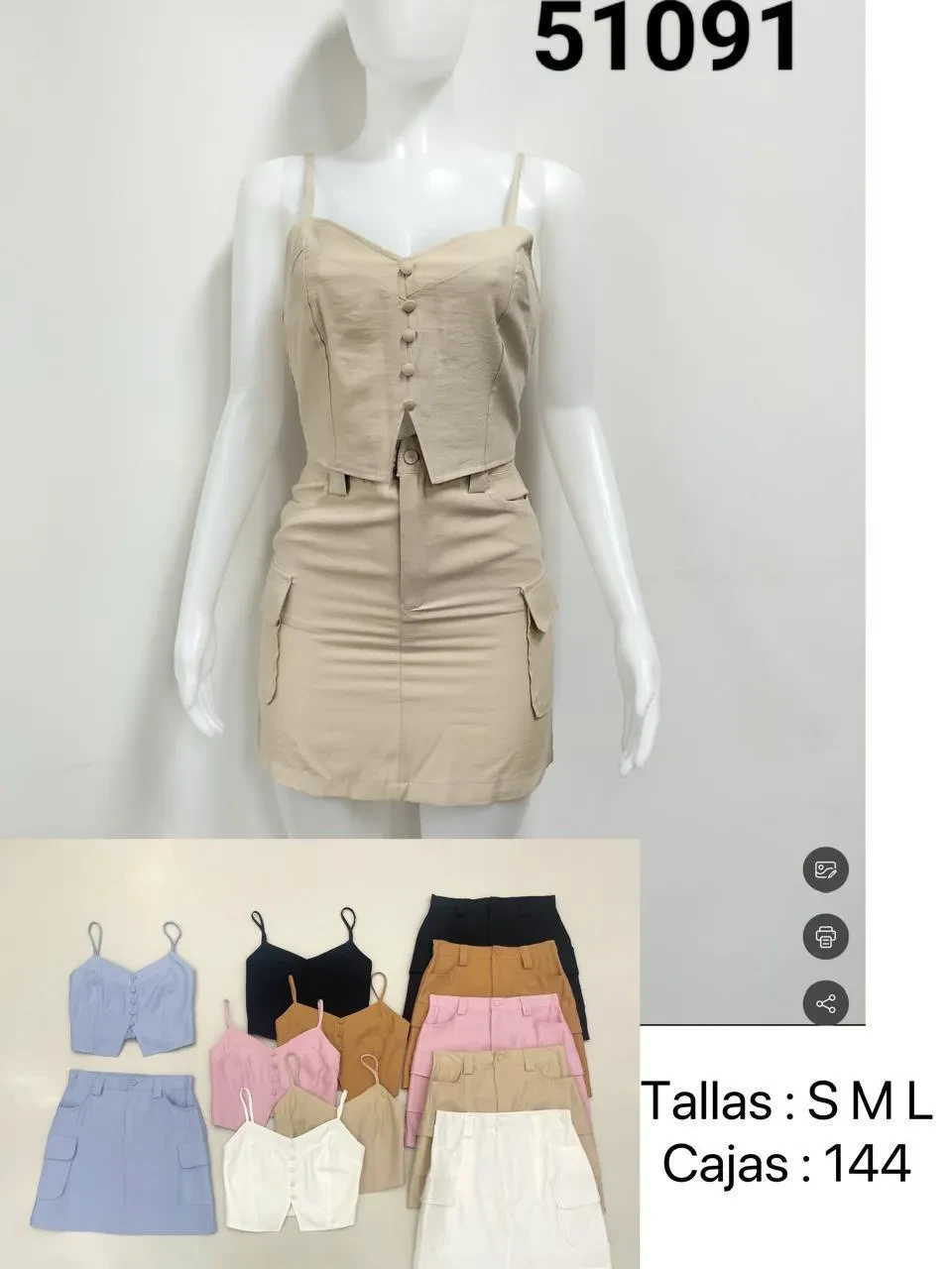Conjunto Elegante Con Botones-0-51091