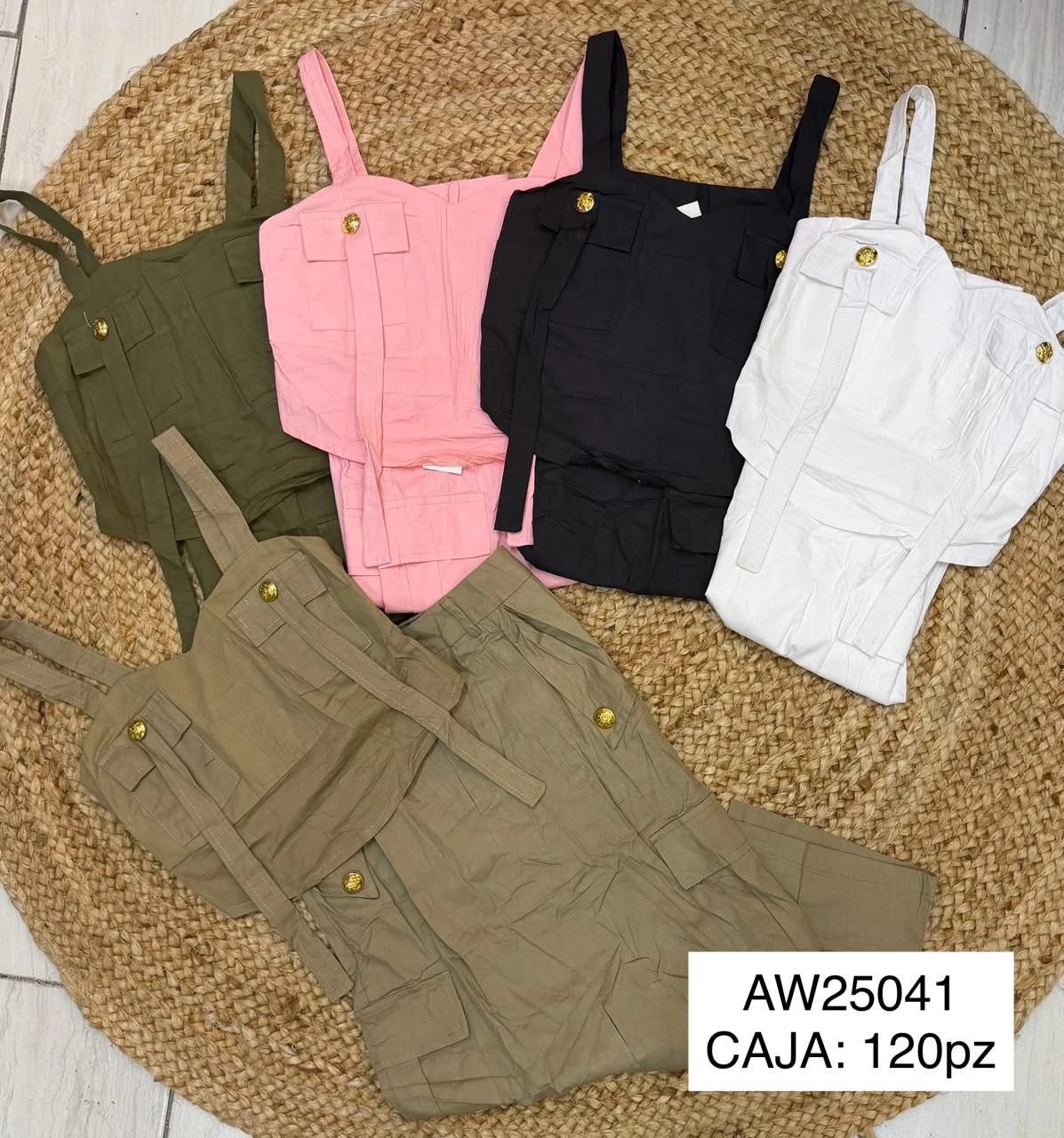 Conjunto de Top Sin Mangas y Pantalón Cargo-AW25041