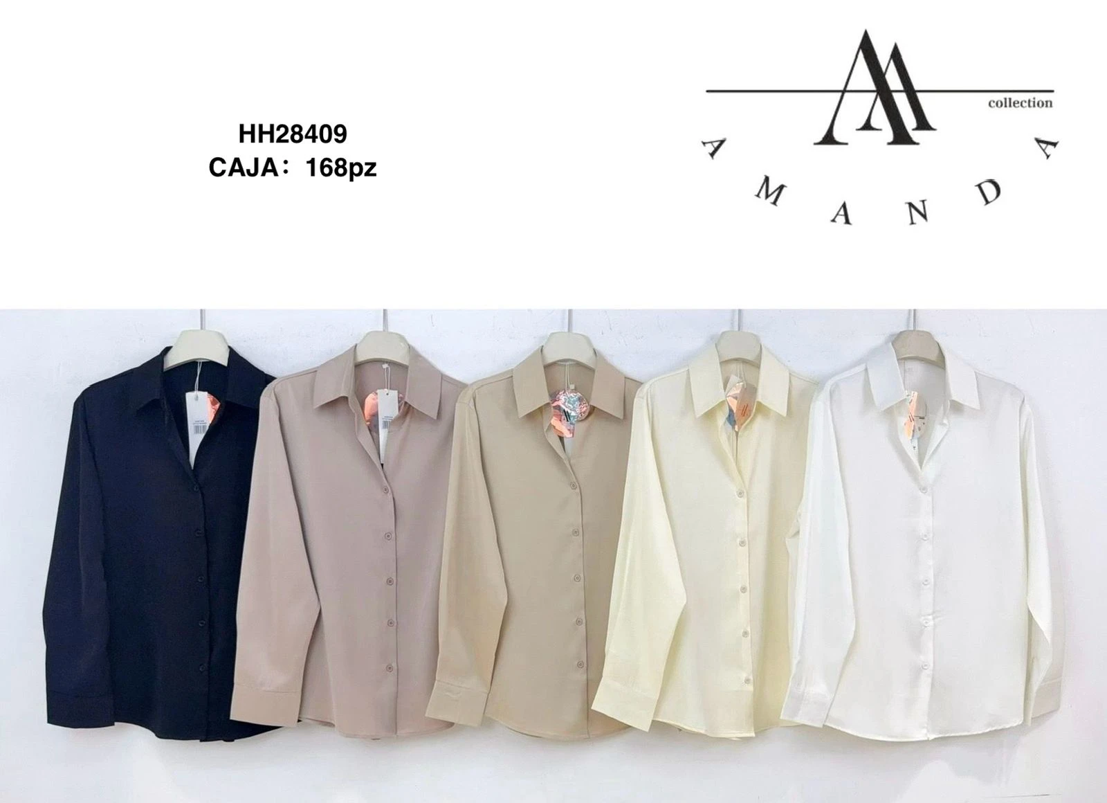 Camisa de manga larga con botones-HH28409