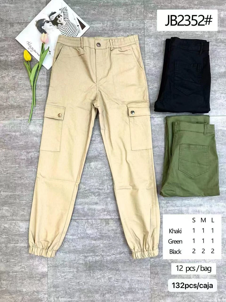 Pantalón cargo para mujer-JB2352