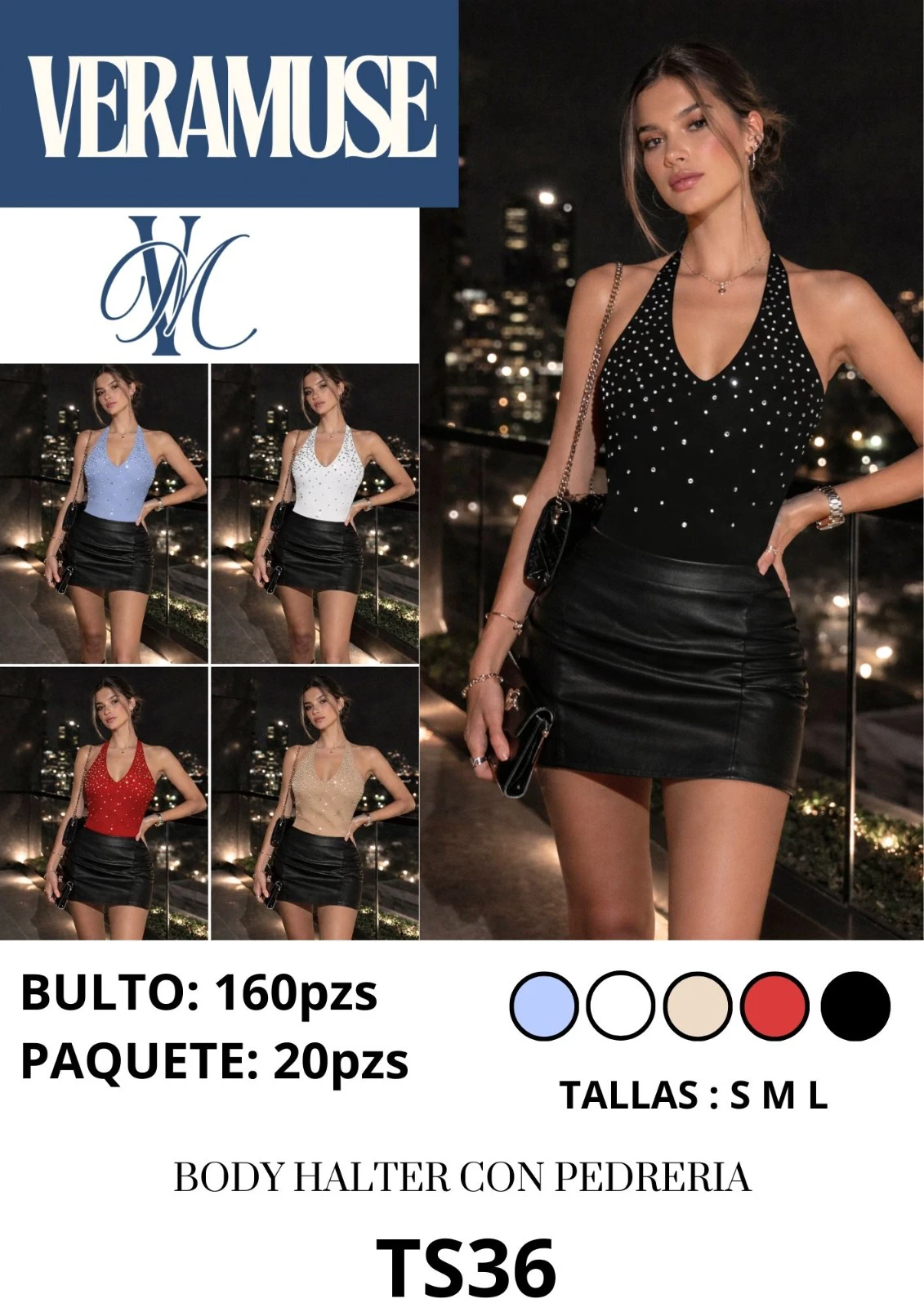 Body Halter con Pedrería-TS36