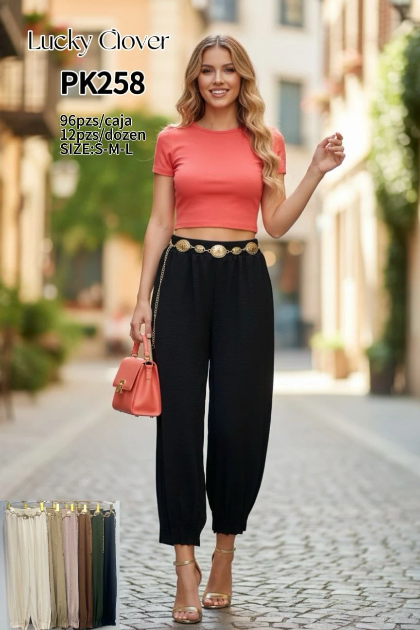 Pantalón holgado con cinturón-PK258