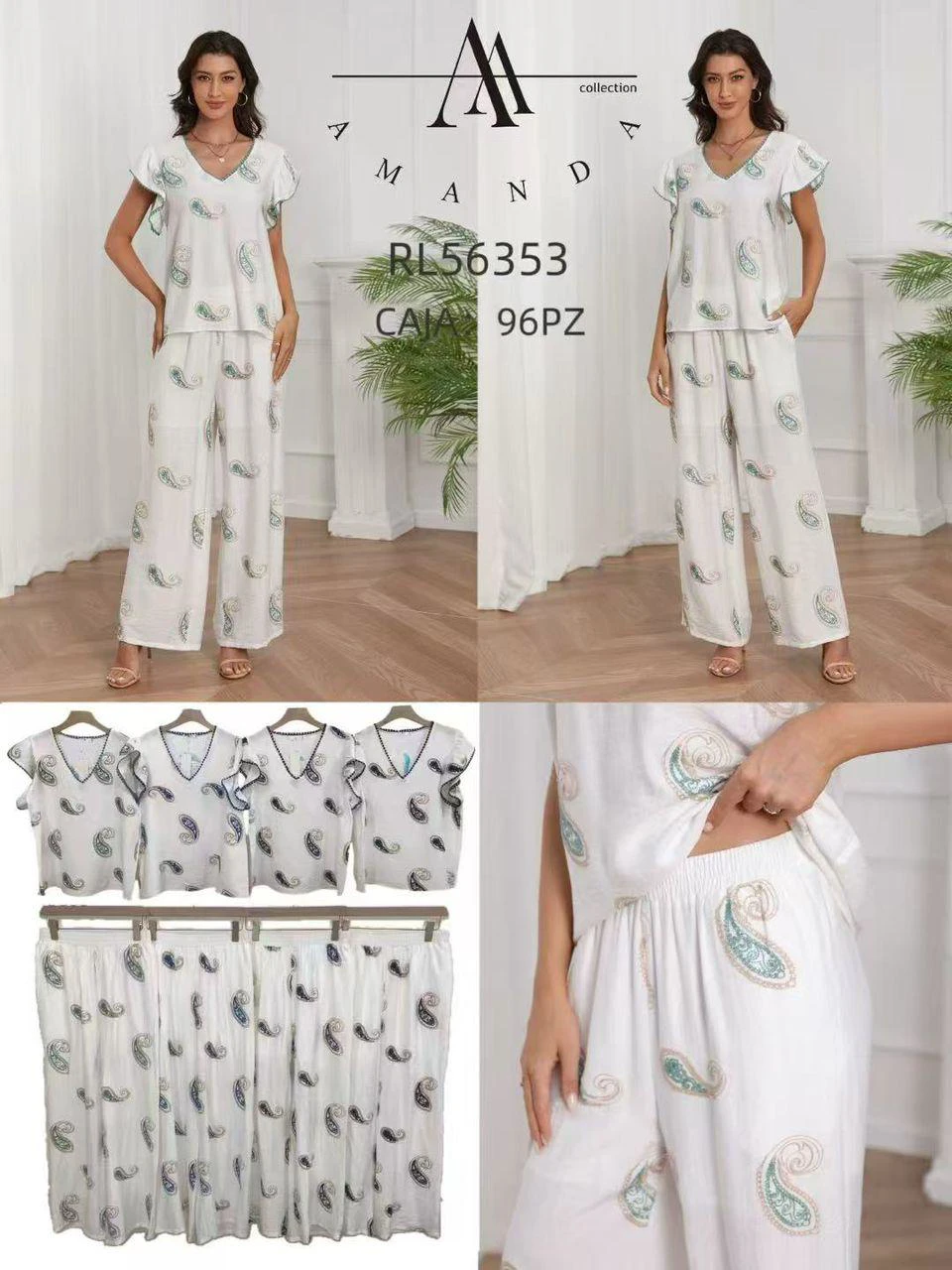 Conjunto Dos Piezas con Estampado Paisley-RL56353