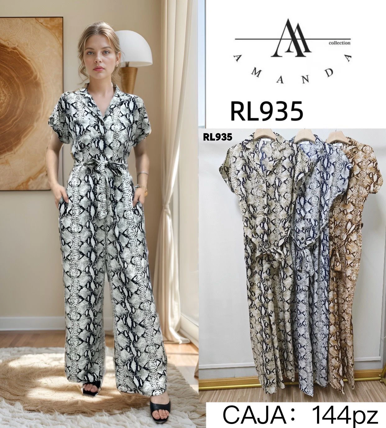 Jumpsuit de mujer con estampado de serpiente-RL935