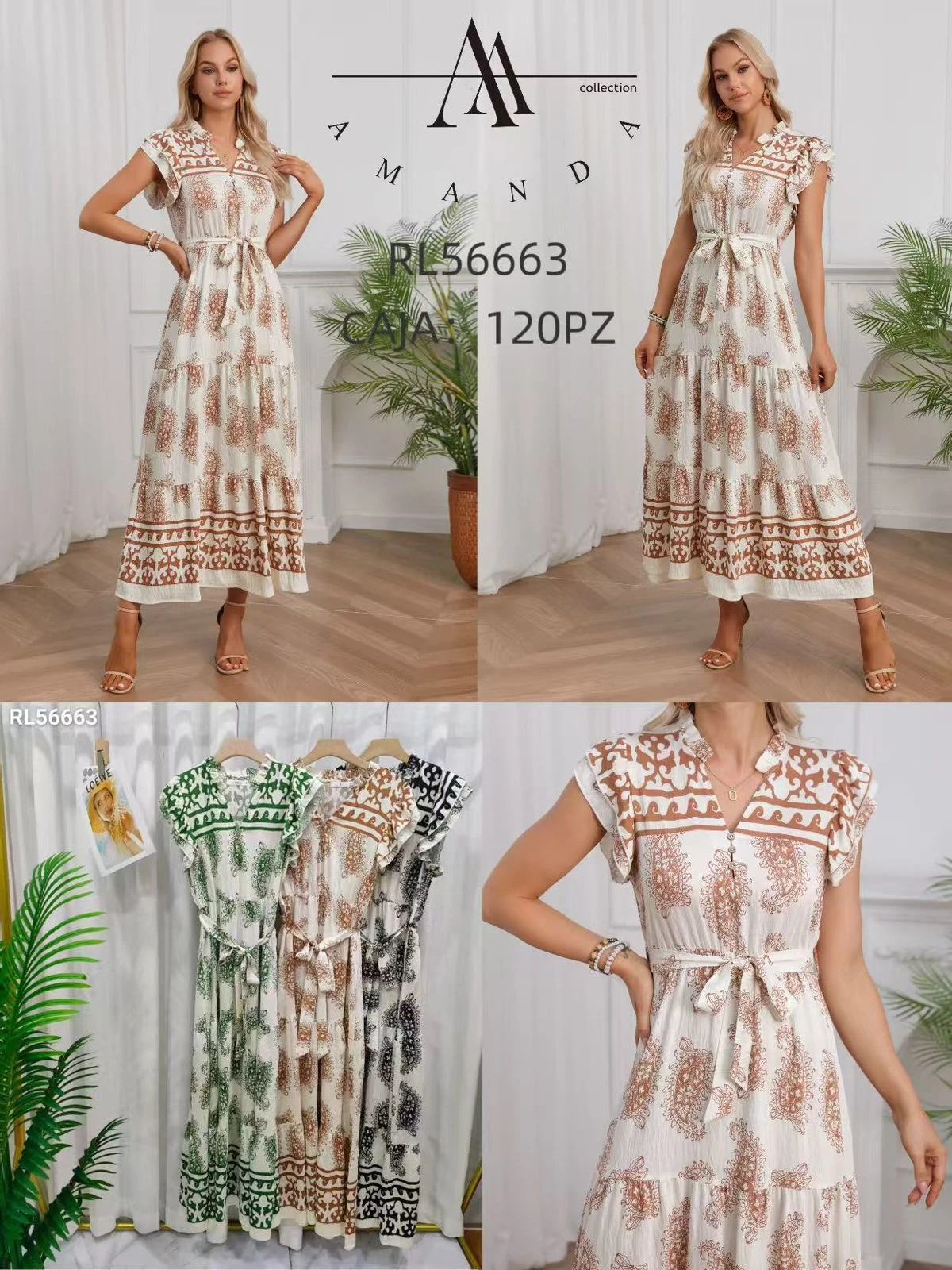 Vestido largo estampado-RL56663