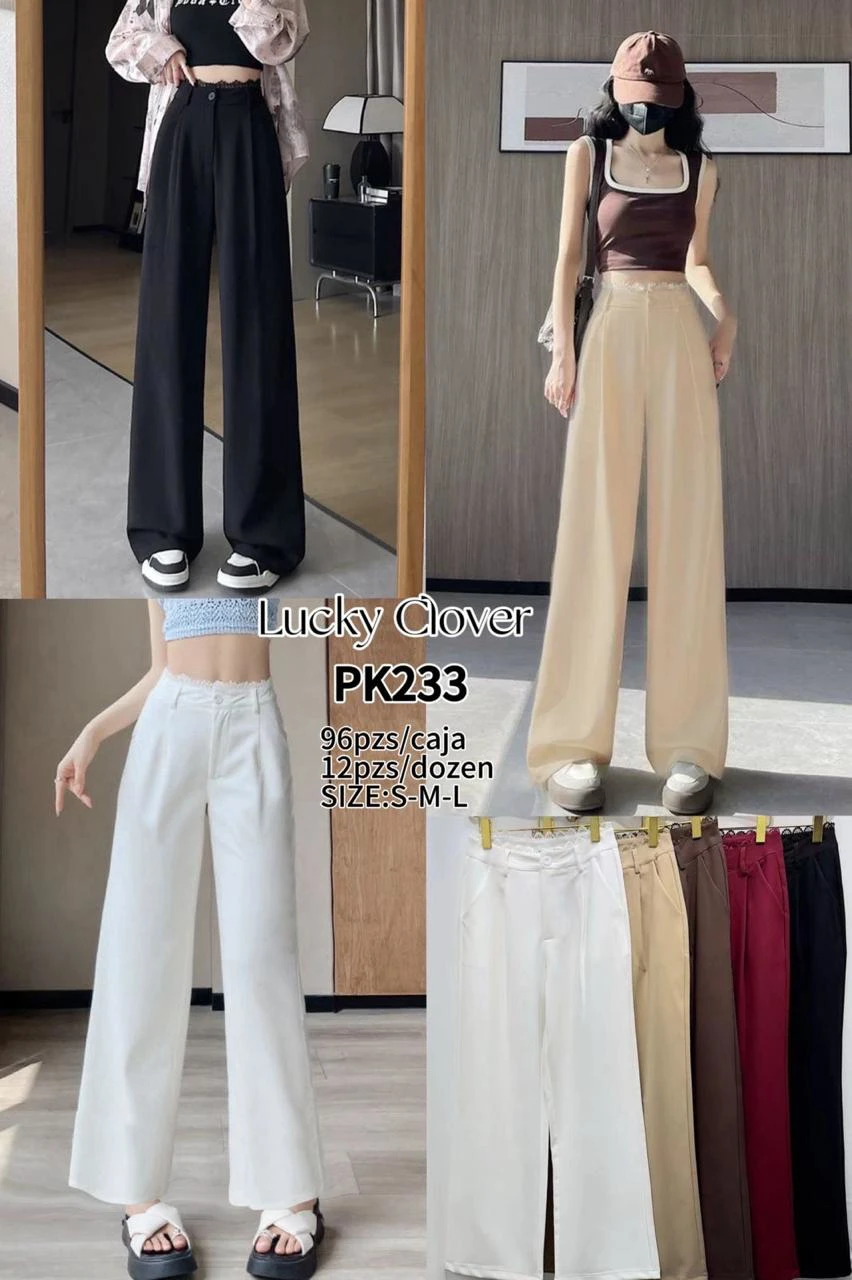 Pantalones de pierna ancha-PK233