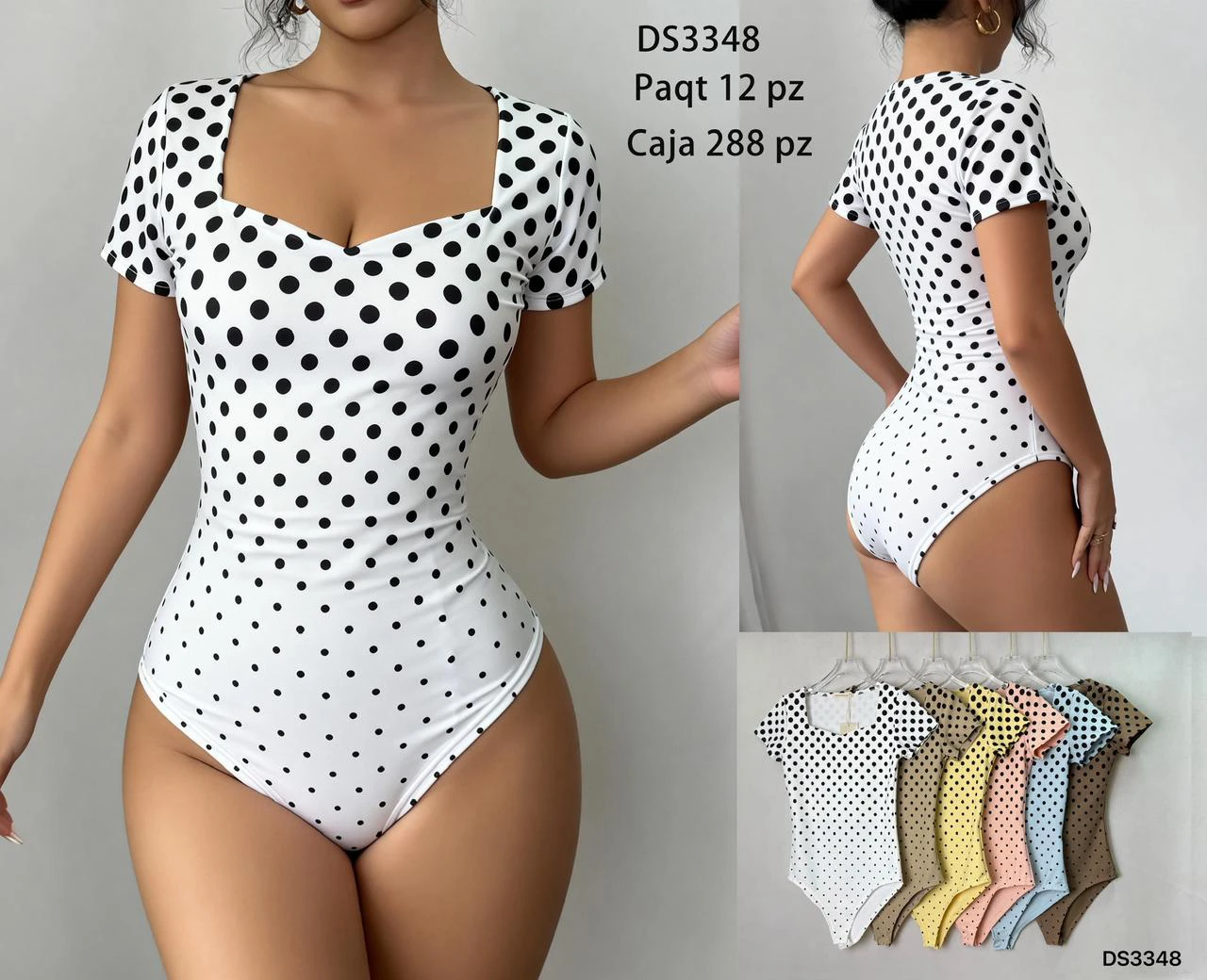 Body con lunares y manga corta-DS3348