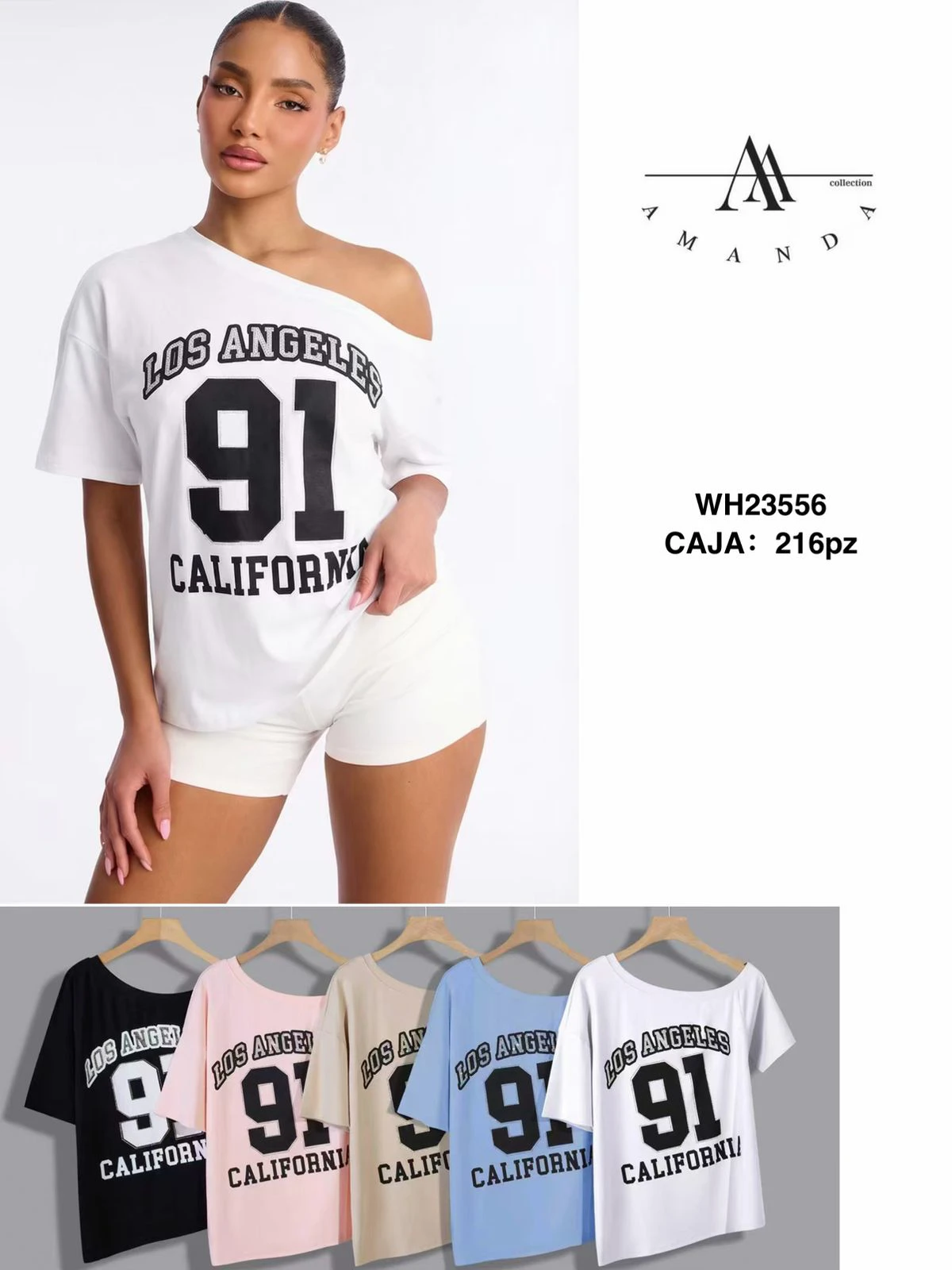 Playera Estampada Los Angeles 91 California-WH23556