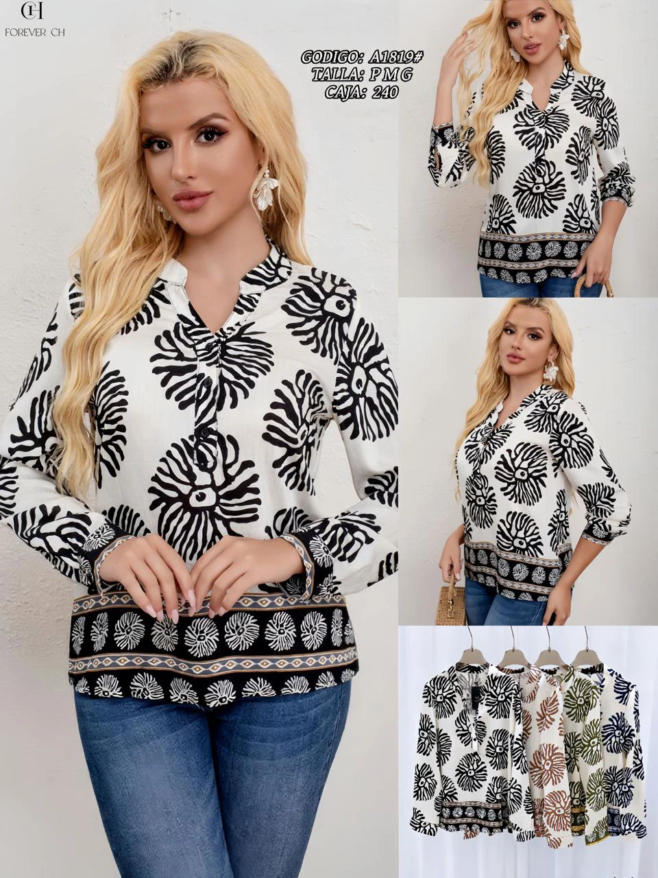 Blusa con estampado floral-A1819