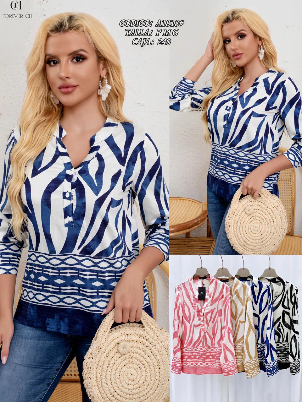 Blusa con estampado-A1818