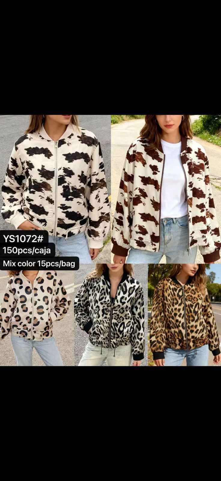 Chamarra Cazadora con Estampado Animal-YS1072