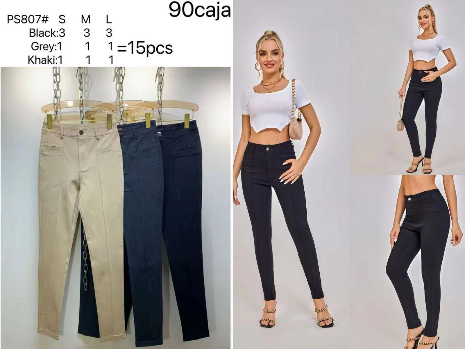 Pantalones ajustados de mujer-PS807