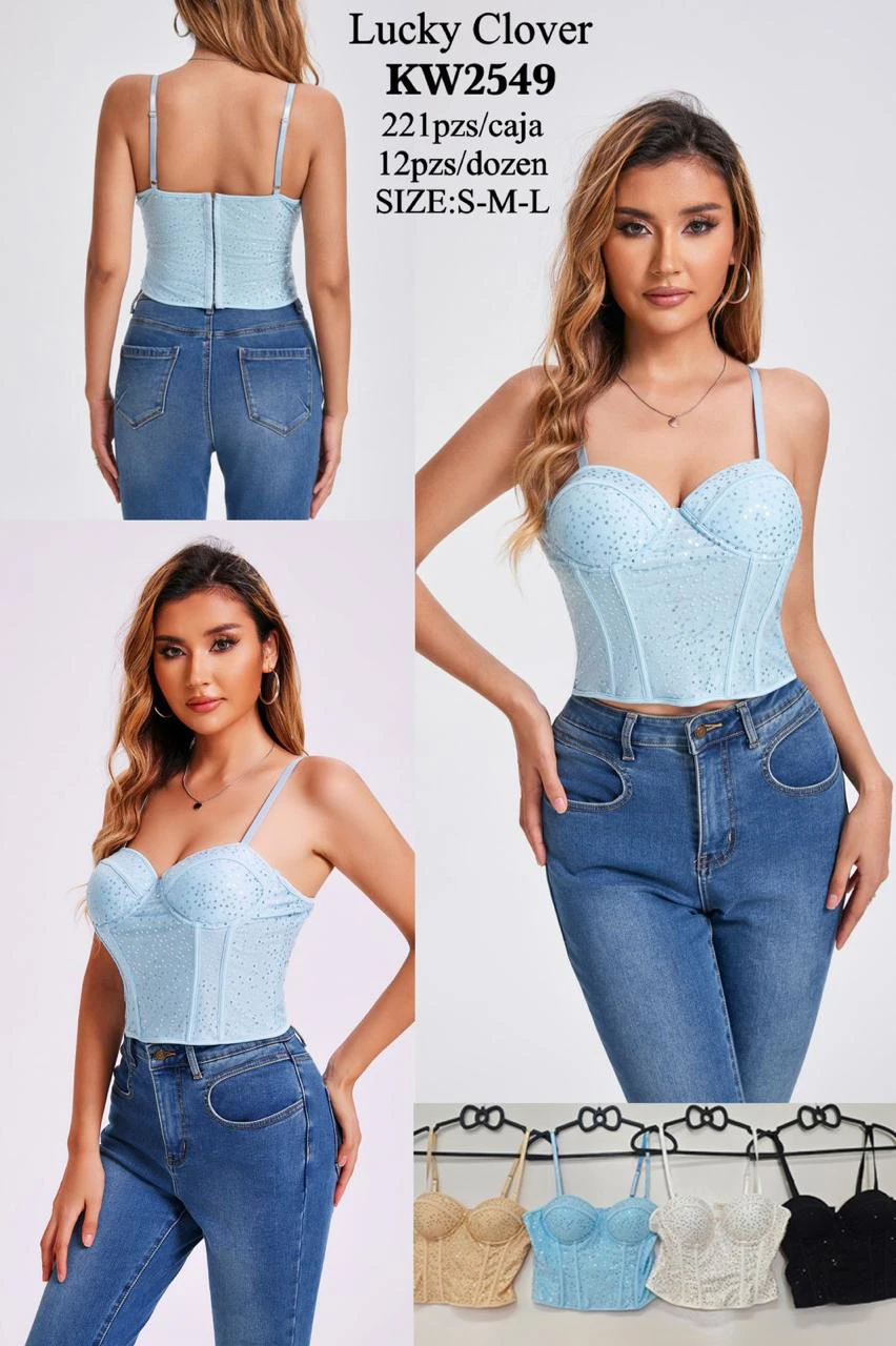 Top Corset con Pedrería-KW2549