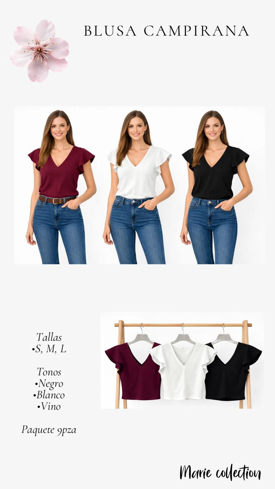 Blusa Campirana con Mangas Cortas-54132