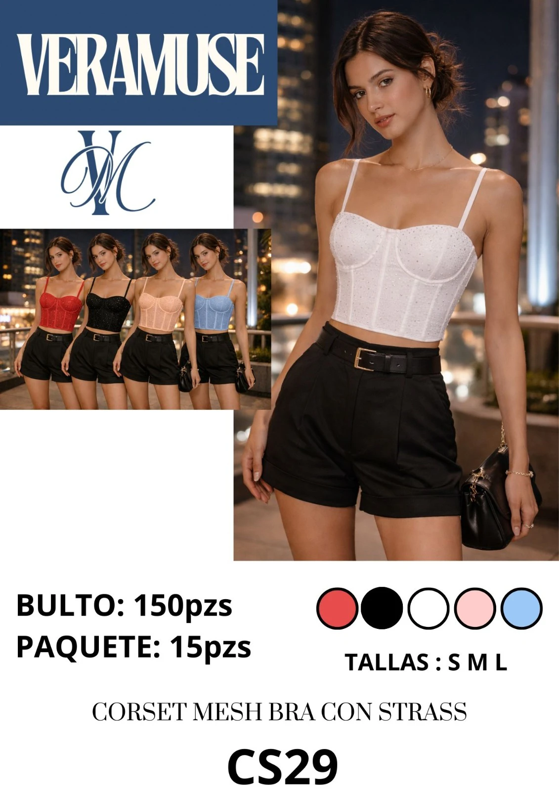 Corset de Malla con Strass-CS29