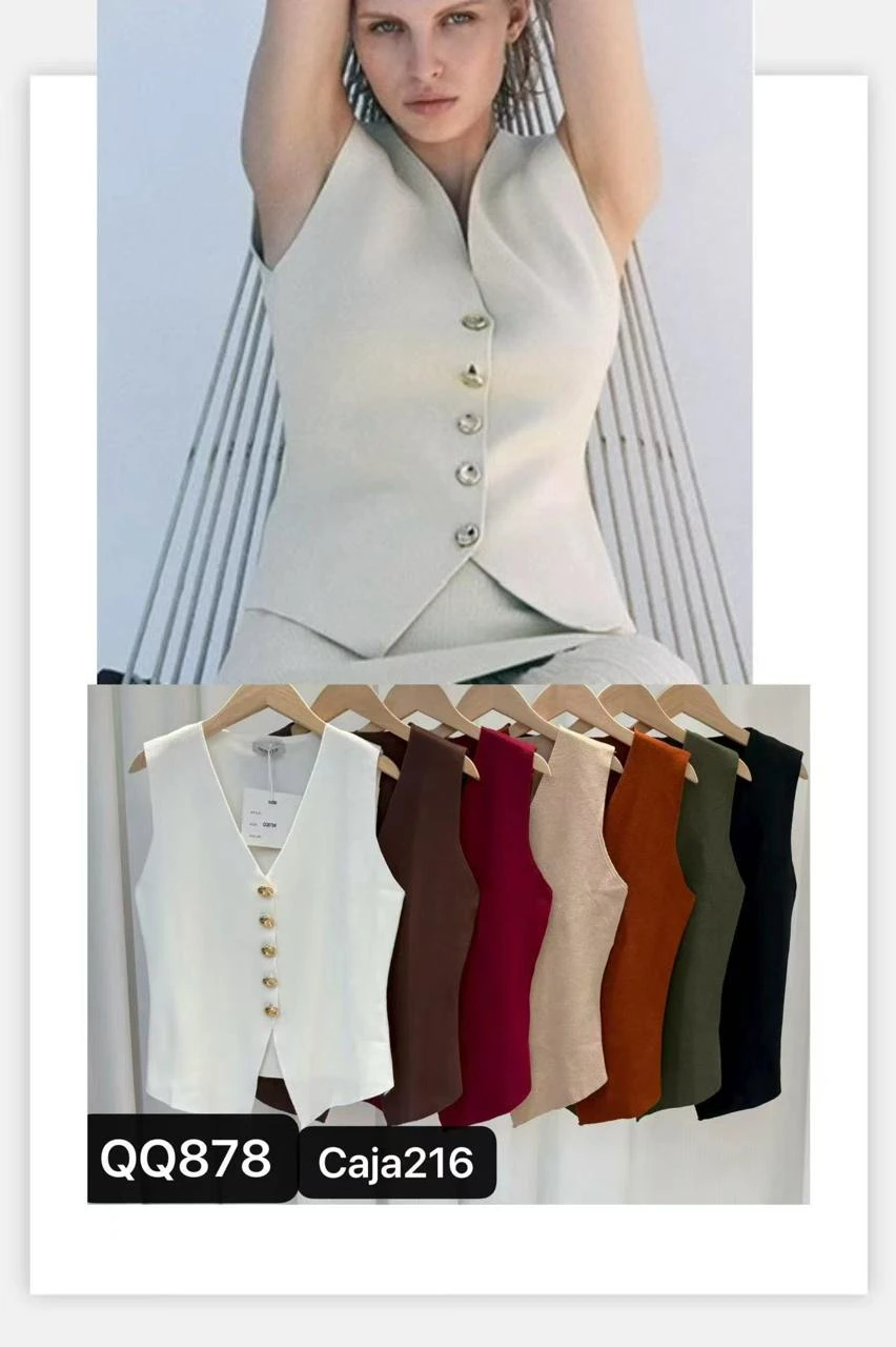 Chaleco con botones-QQ878