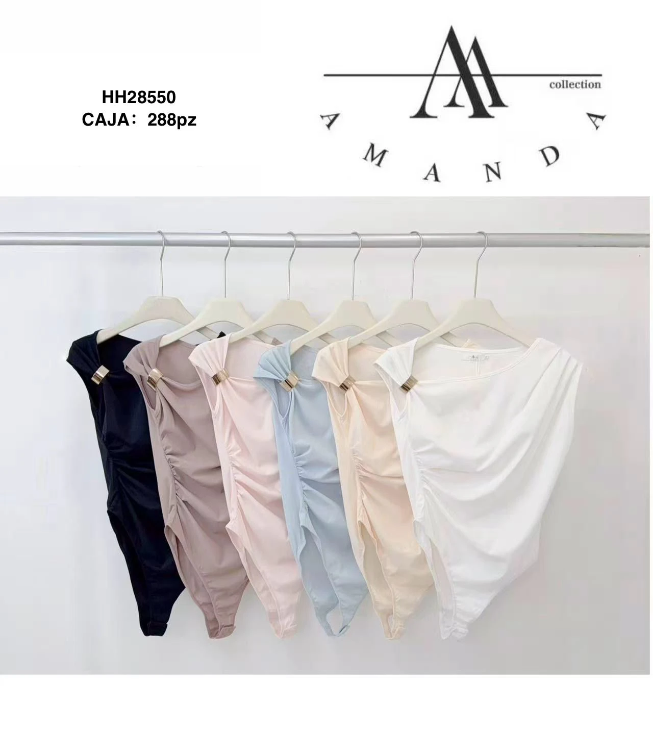 Bodys de mujer con detalle metálico-HH28550