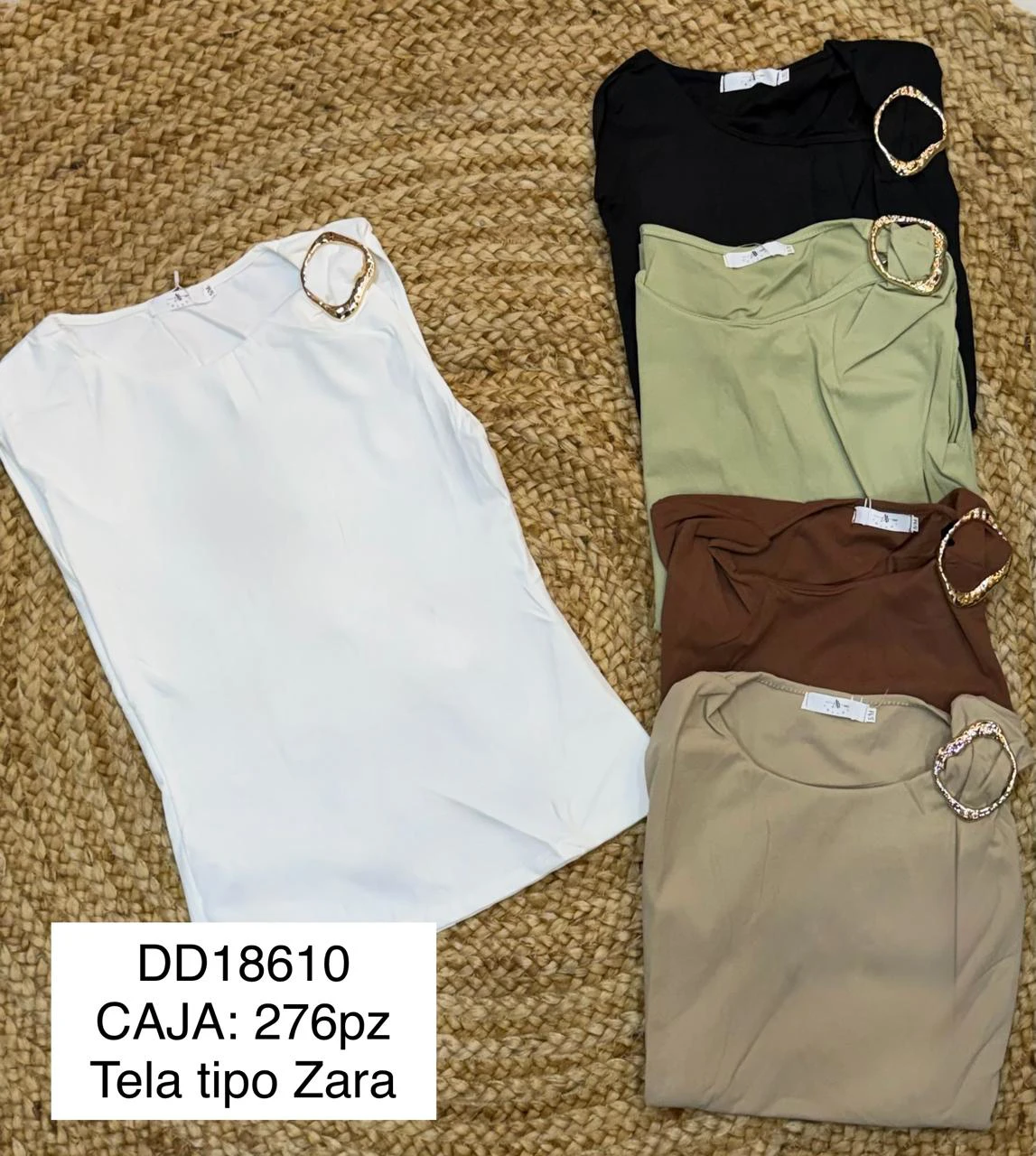 Top de mujer con detalle de hebilla-DD18610