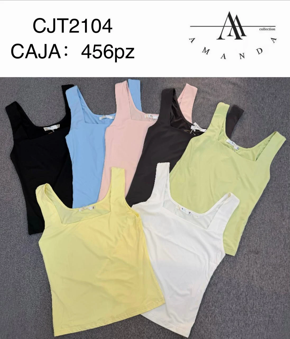 Tops de cuello cuadrado sin mangas-CJT2104