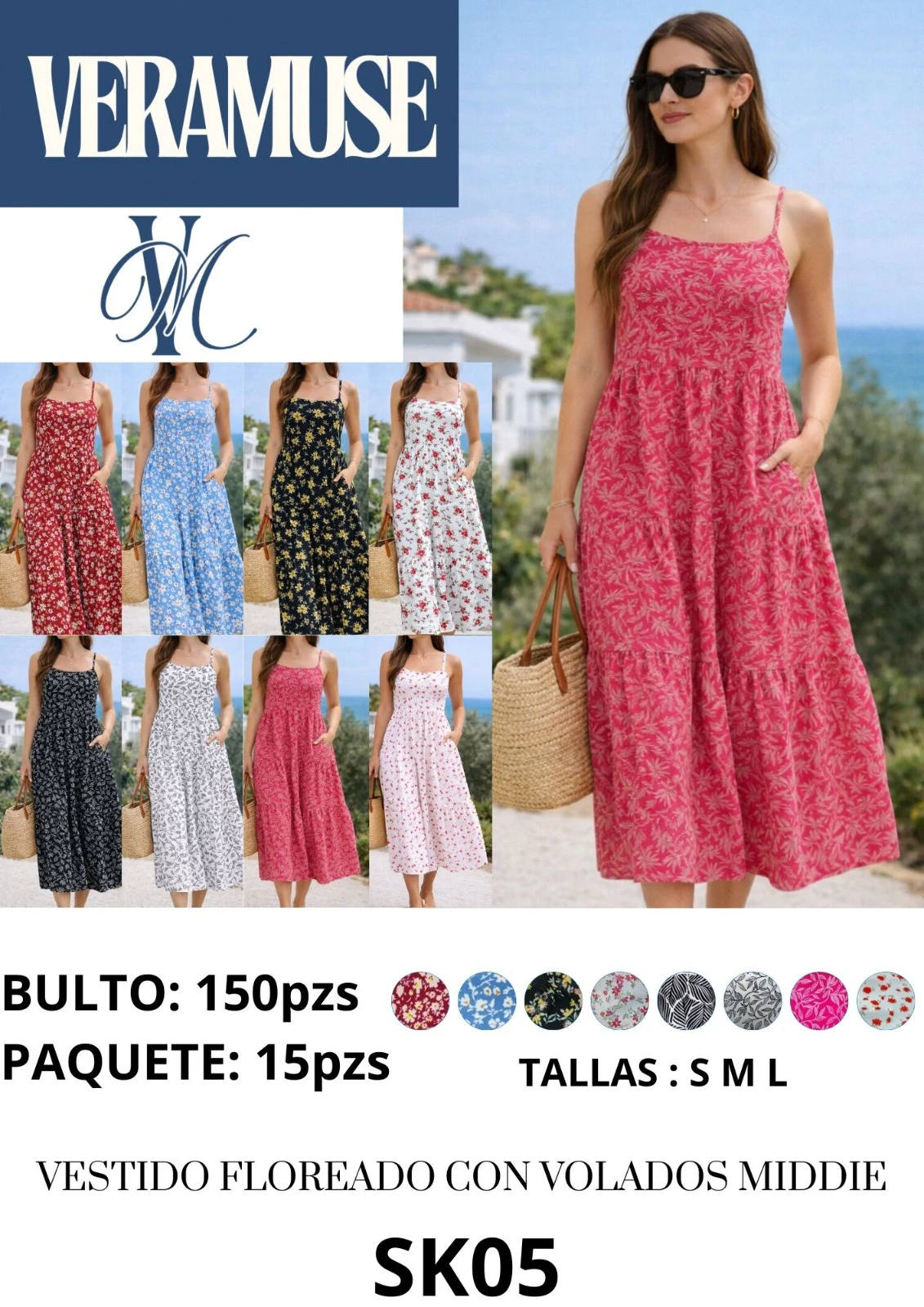 Vestido Floreado con Volados Middie-SK05
