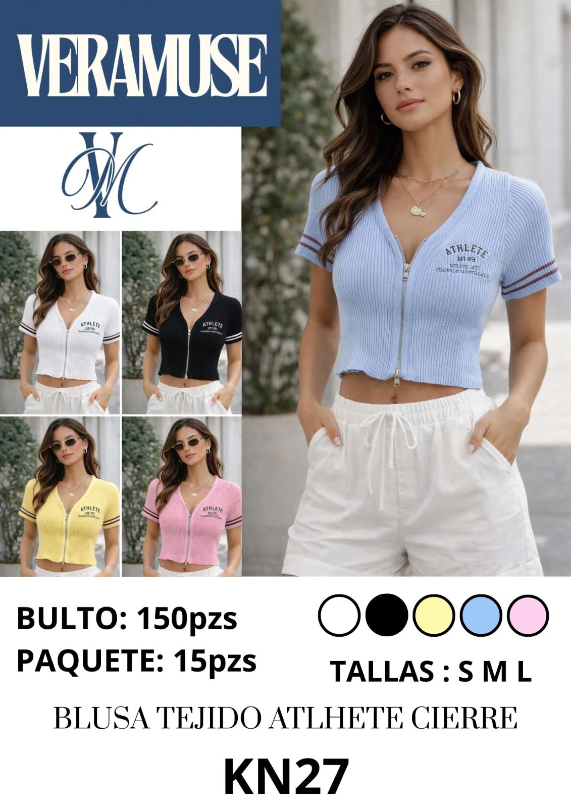 Blusa tejido Athlete con cierre-KN27