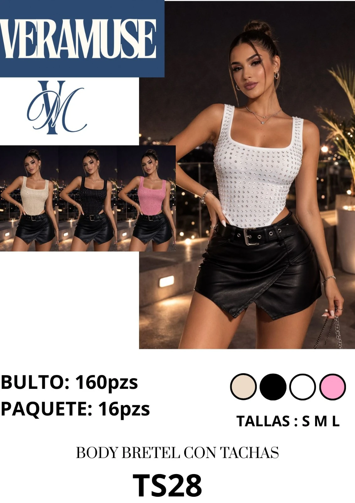 Body Bretel con Tachas-TS28