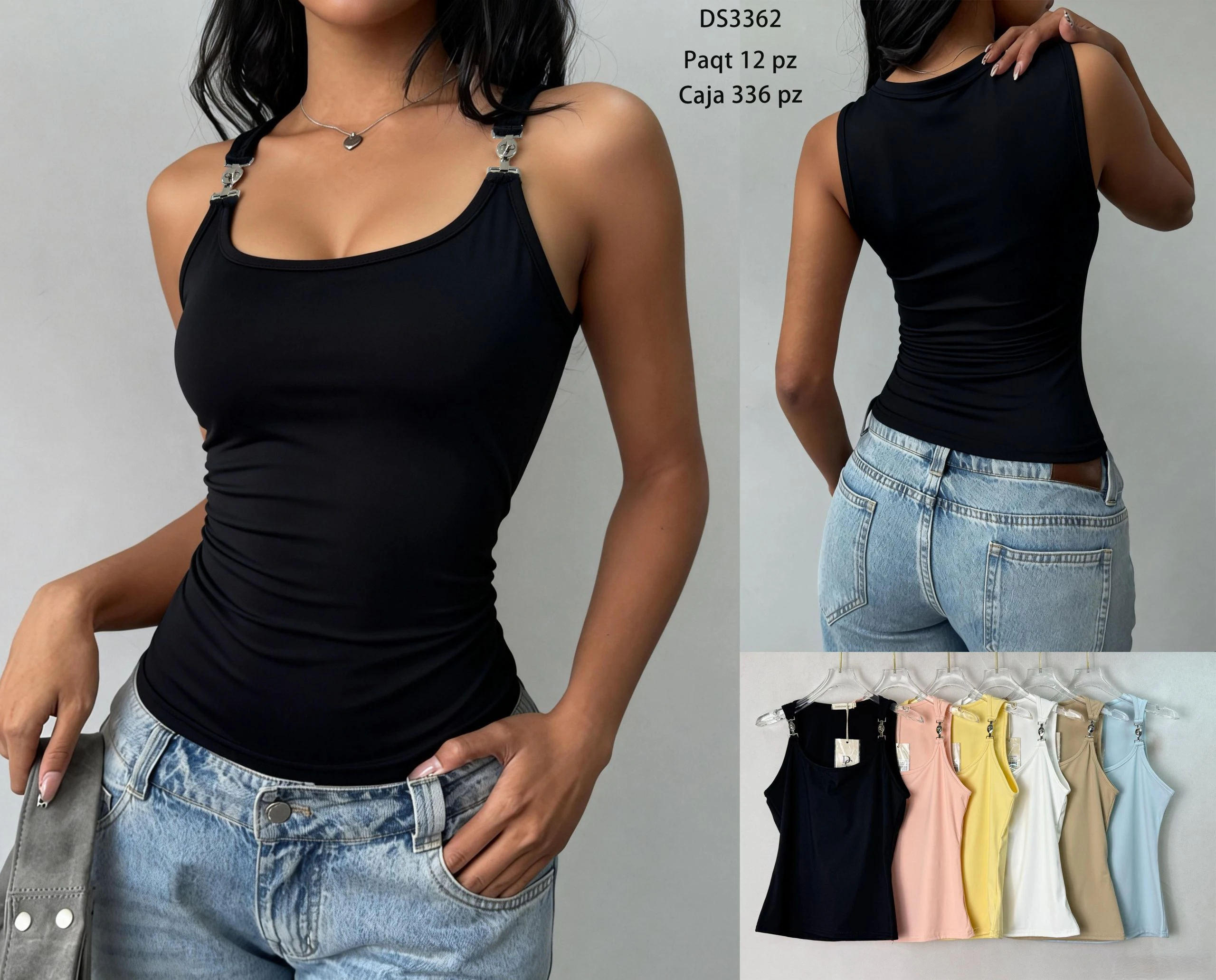 Top de tirantes con broches metálicos-DS3362