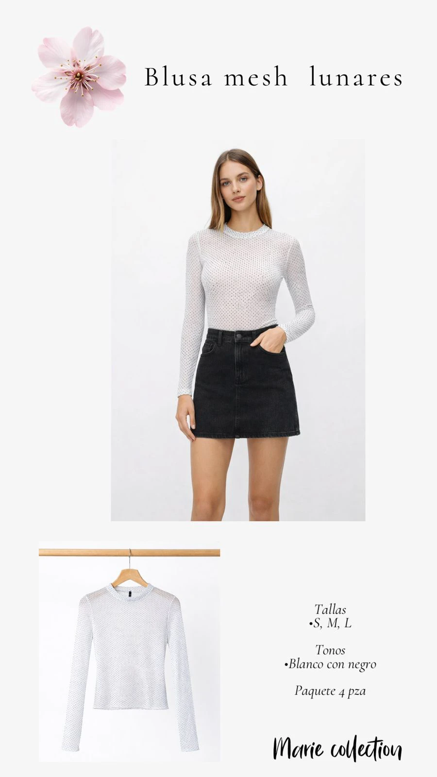 Blusa mesh de lunares-28256
