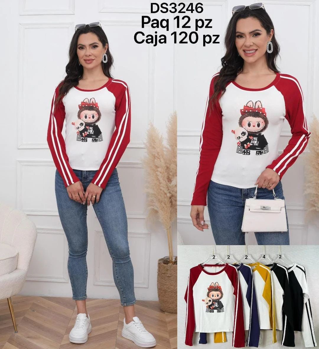 Playera de manga larga con estampado-DS3246