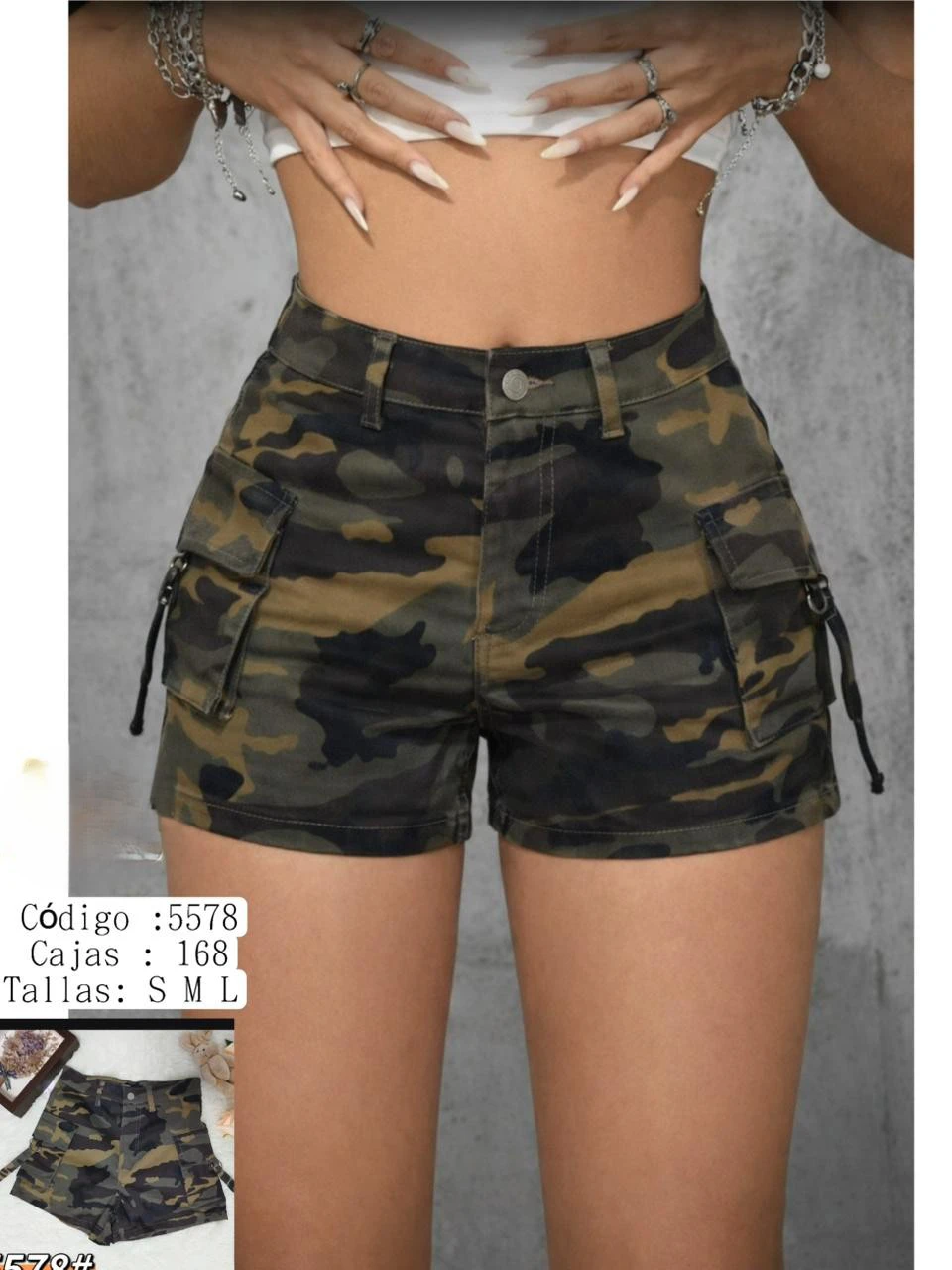 Shorts de cargo con estampado-5578