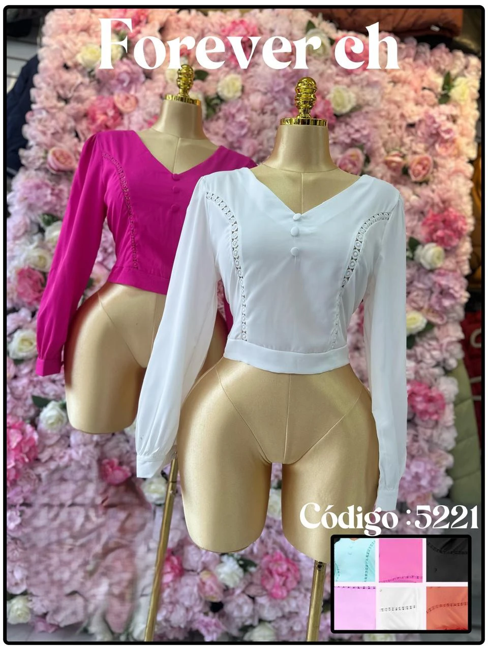 Blusa manga larga con detalle-5221