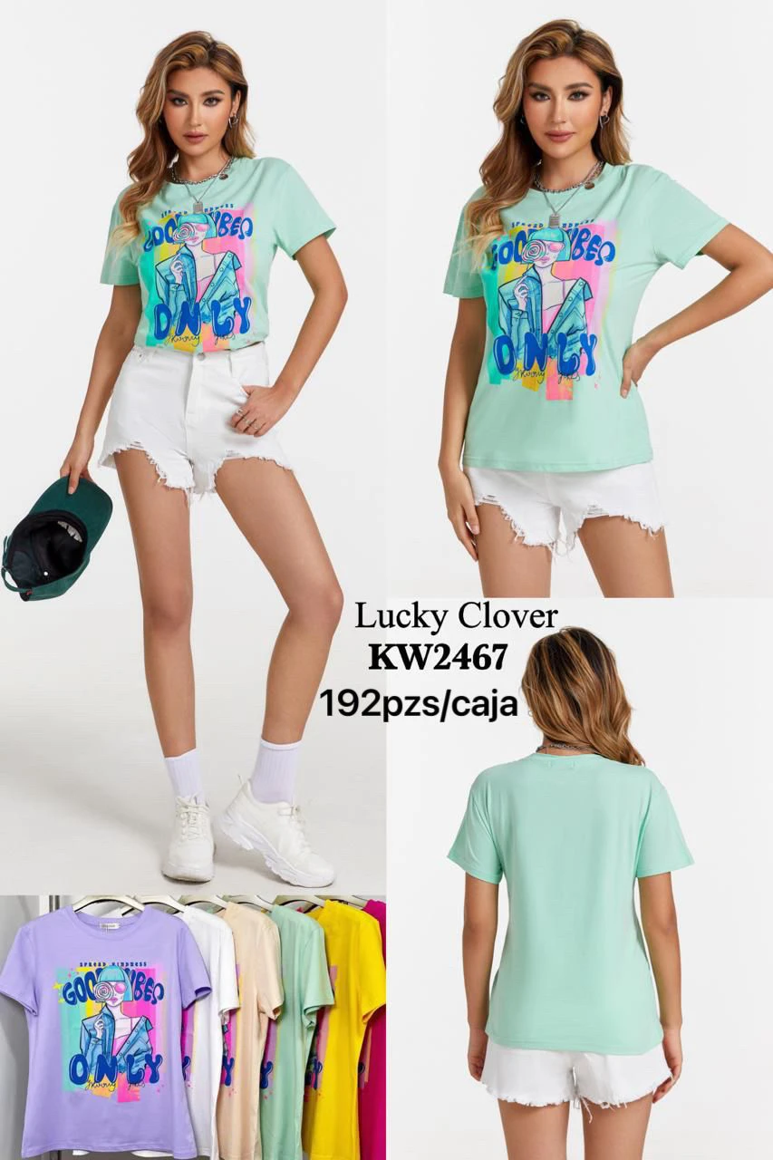 Playera de manga corta estampada-KW2467