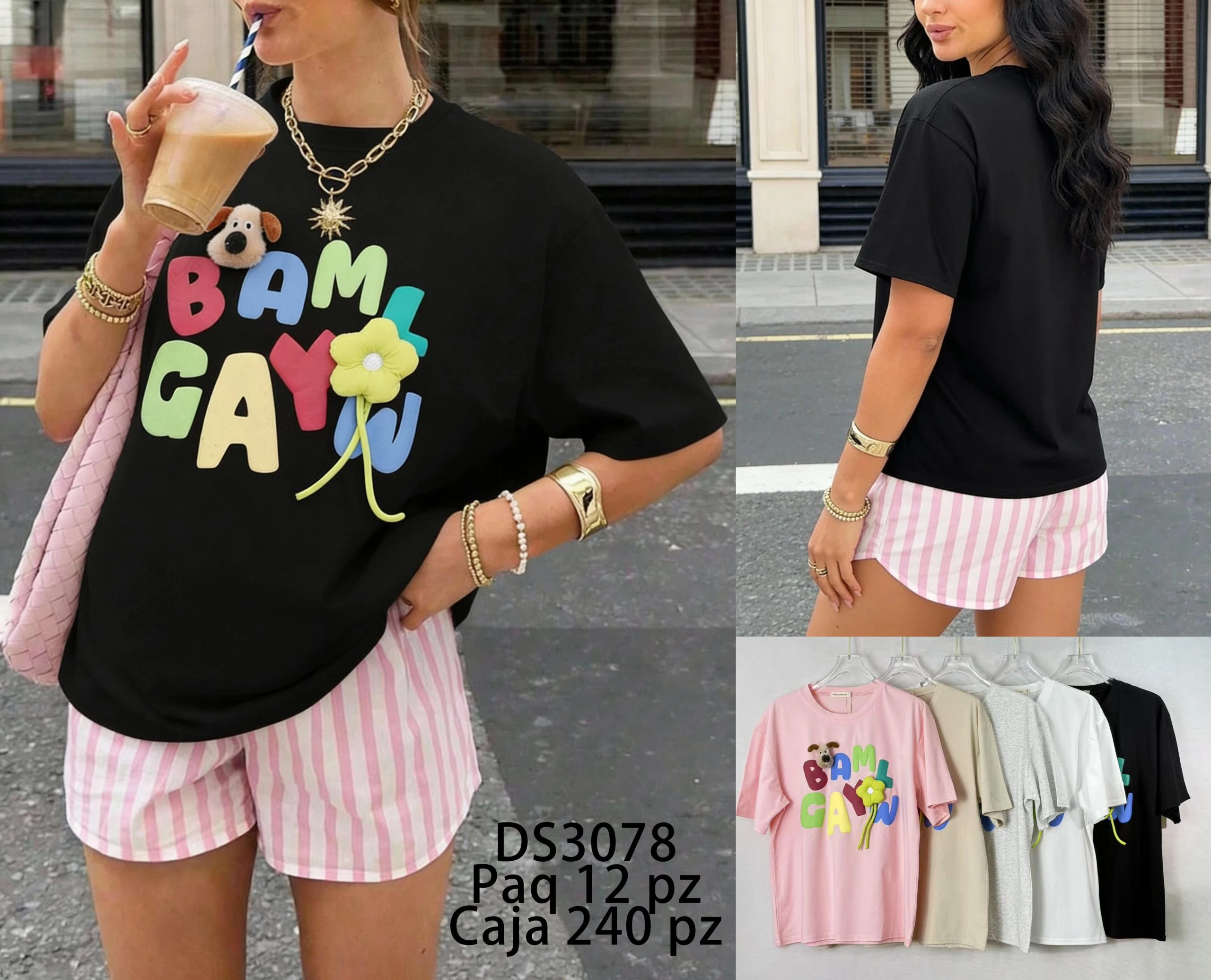 Playera estampada con letras-DS3078