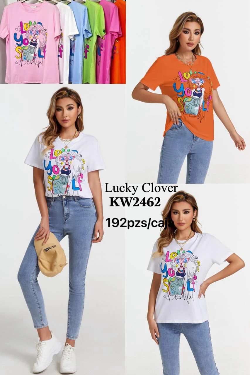 Playera Estampada de Manga Corta-KW2462