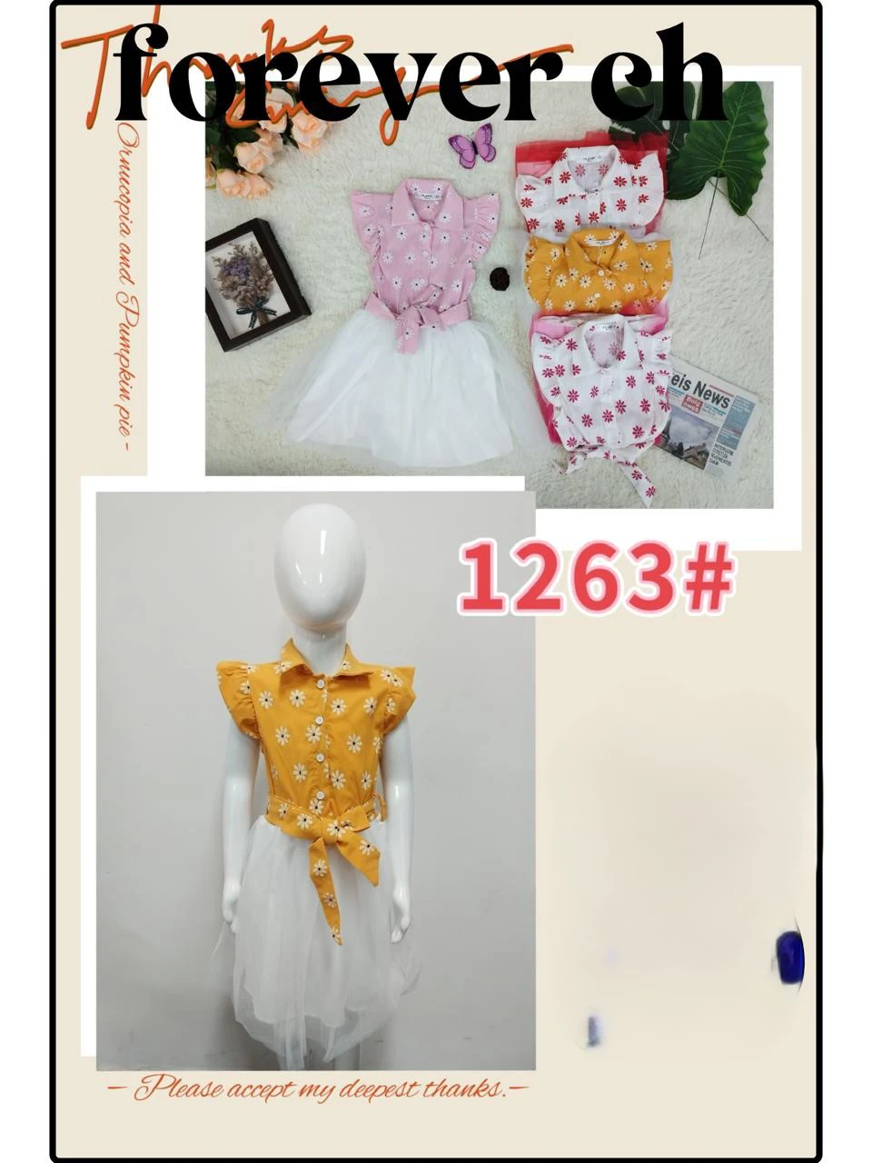 Vestido Infantil Blusa y Falda-1263