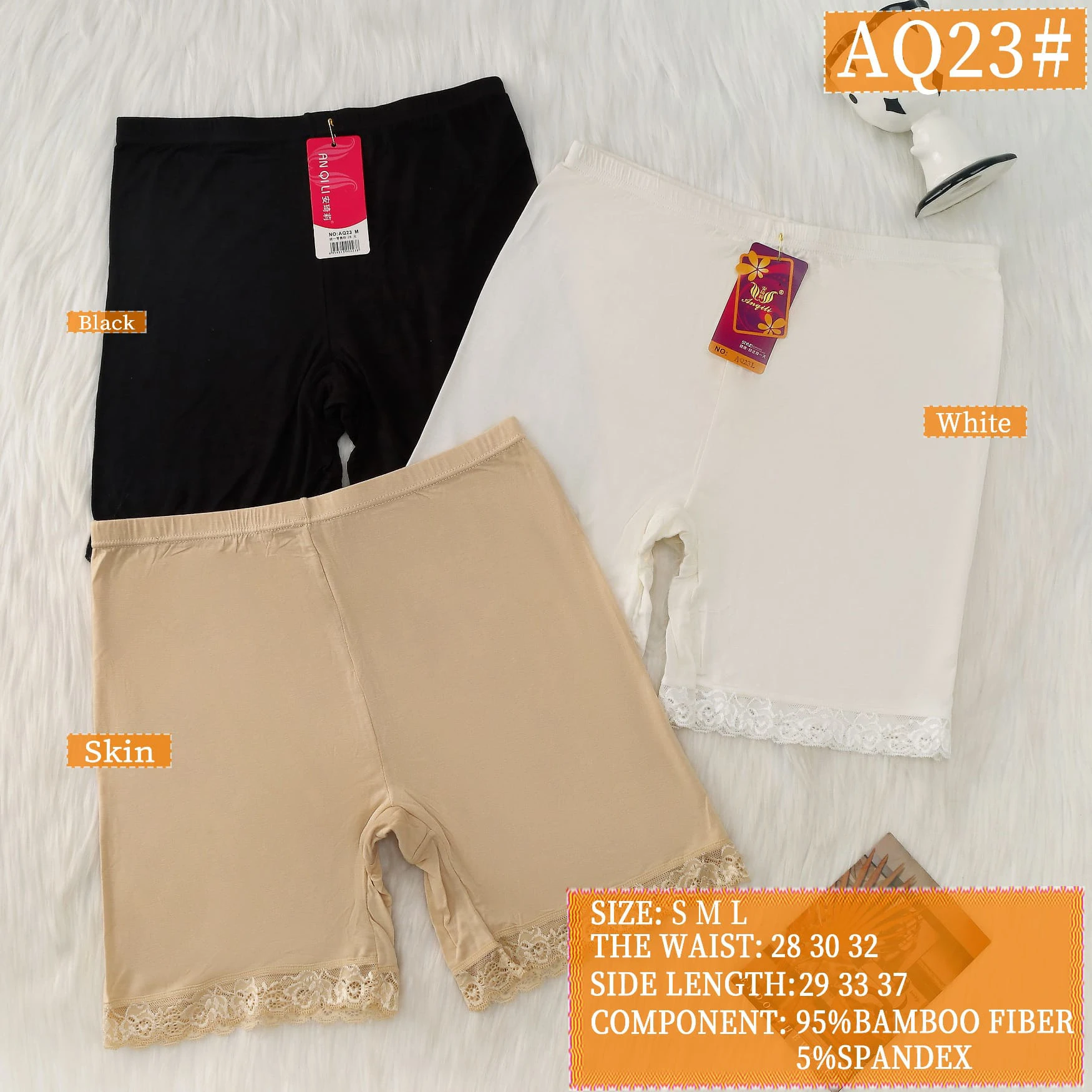 Shorts de Ropa Interior con Encaje-AQ23