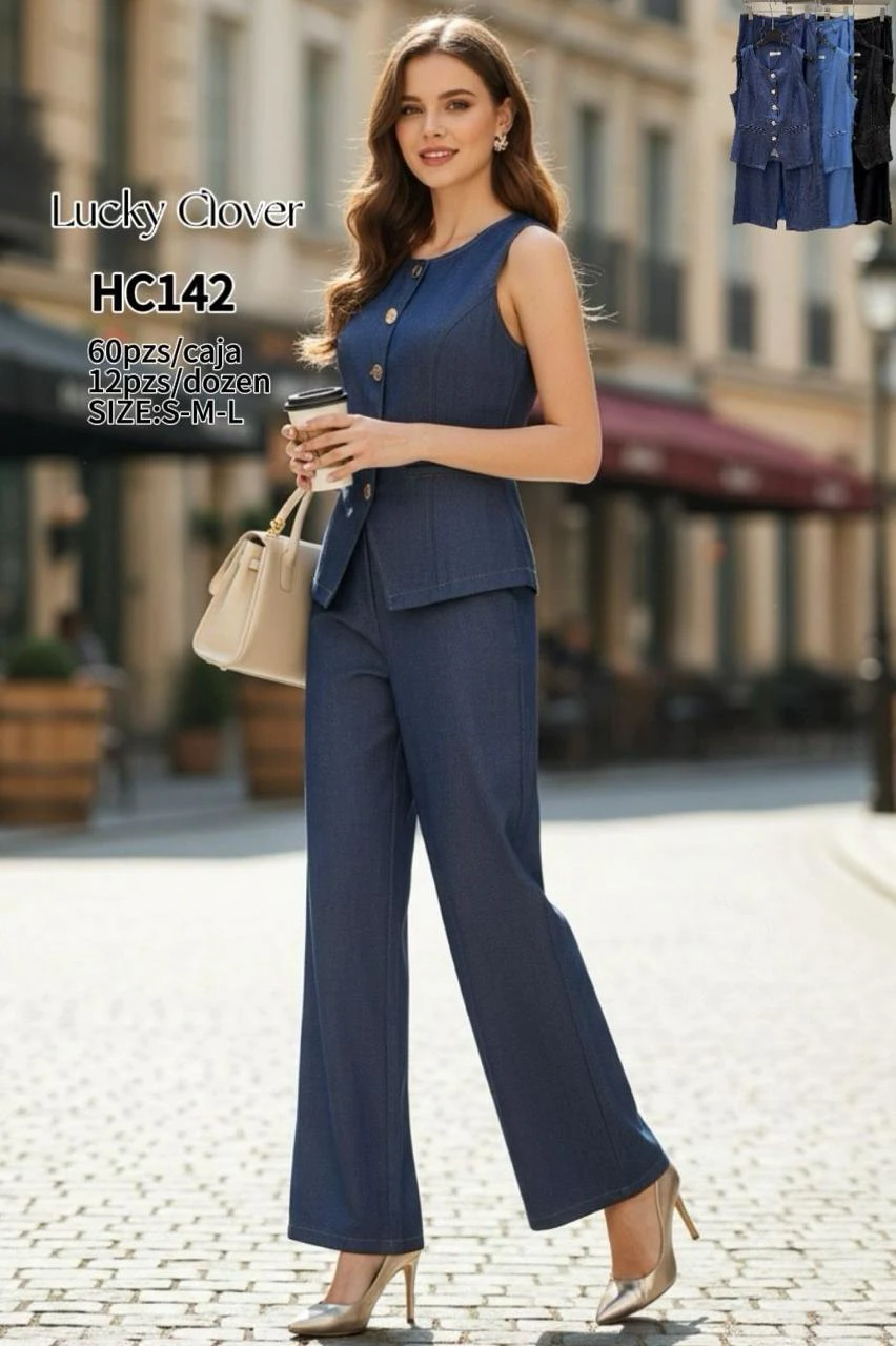 Conjunto de Top sin Mangas y Pantalón-HC142